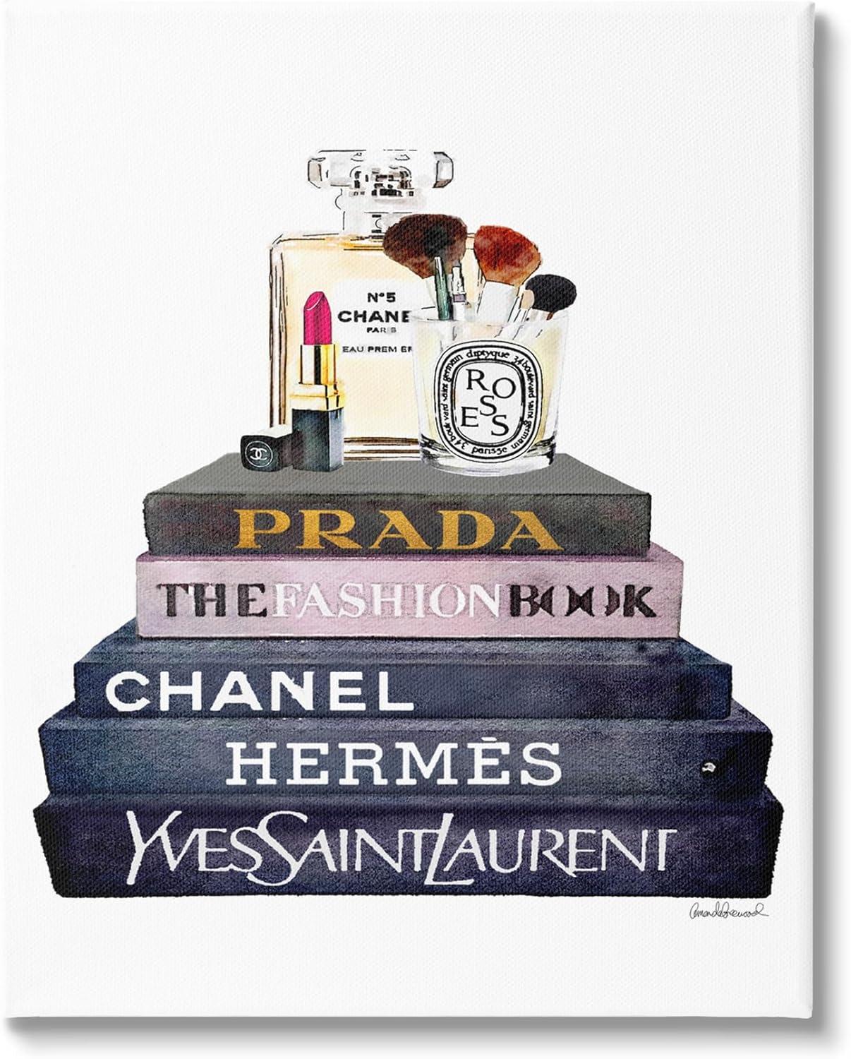 Stupell Industries Glam Fashion Book Set With Makeup Canvas Wall Art