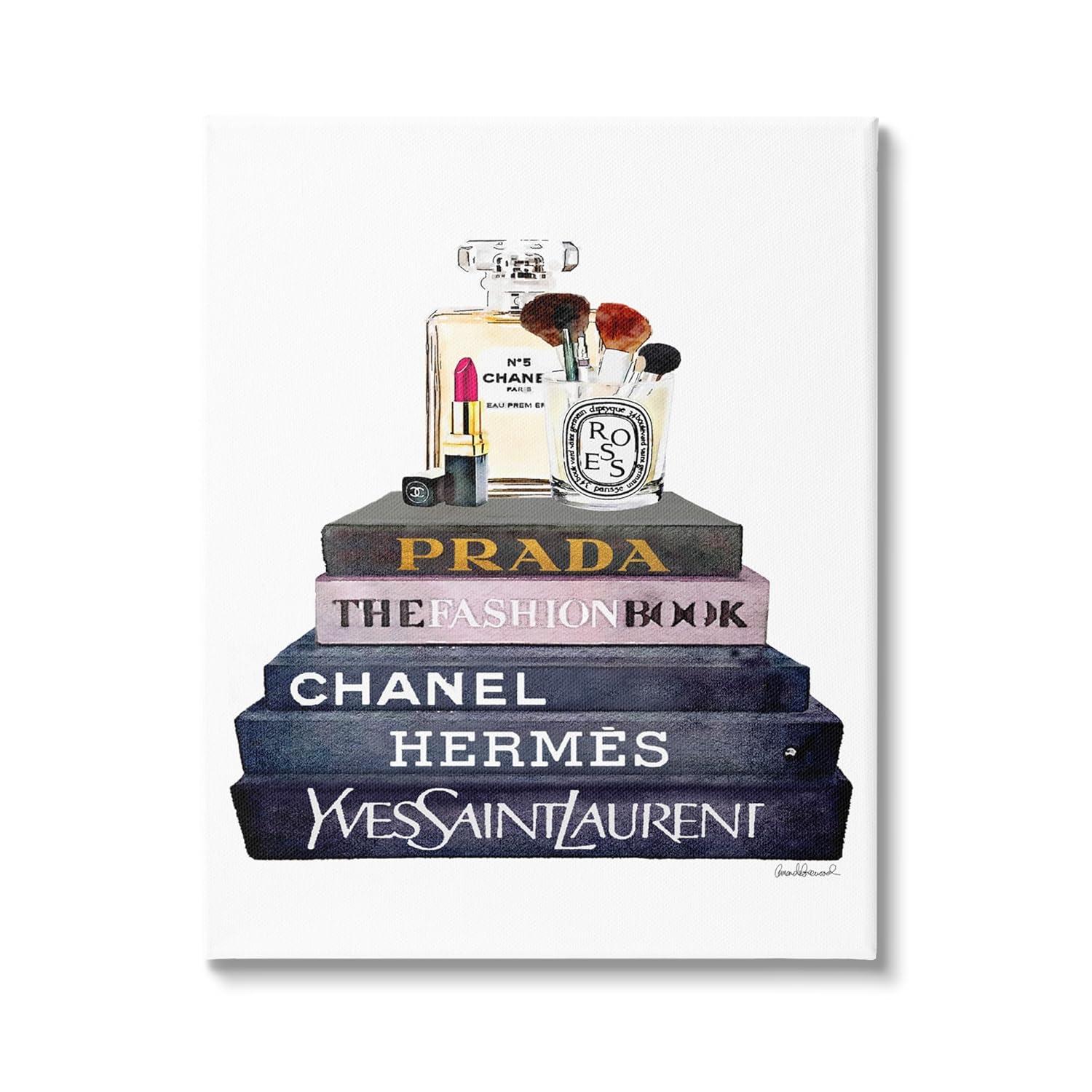 Stupell Industries Glam Fashion Book Set With Makeup Canvas Wall Art