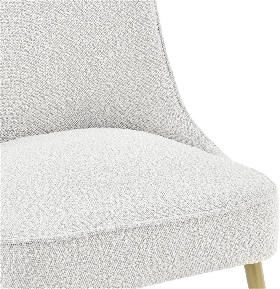 Cedric Fabric Dining Side Chair Gold Legs, (Set of 2) Beige