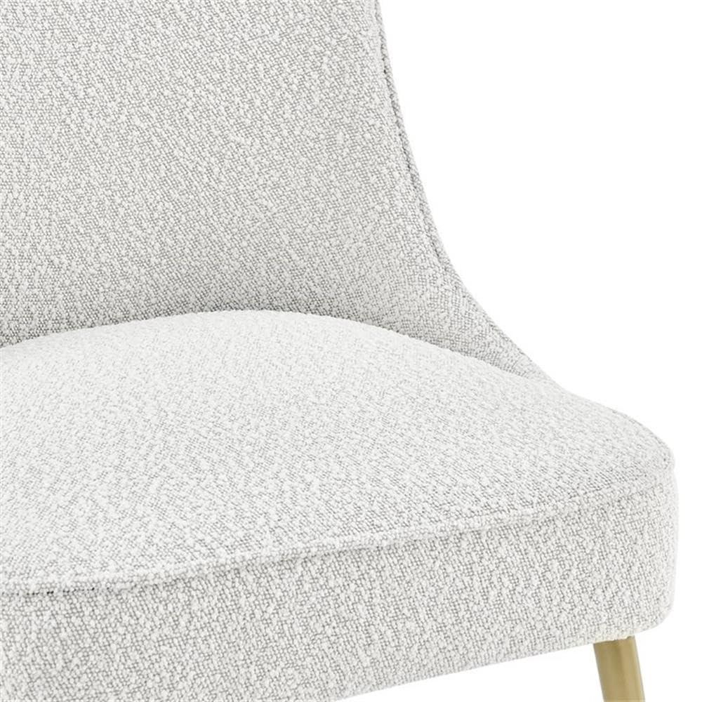 Cedric Fabric Dining Side Chair Gold Legs, (Set of 2) Beige