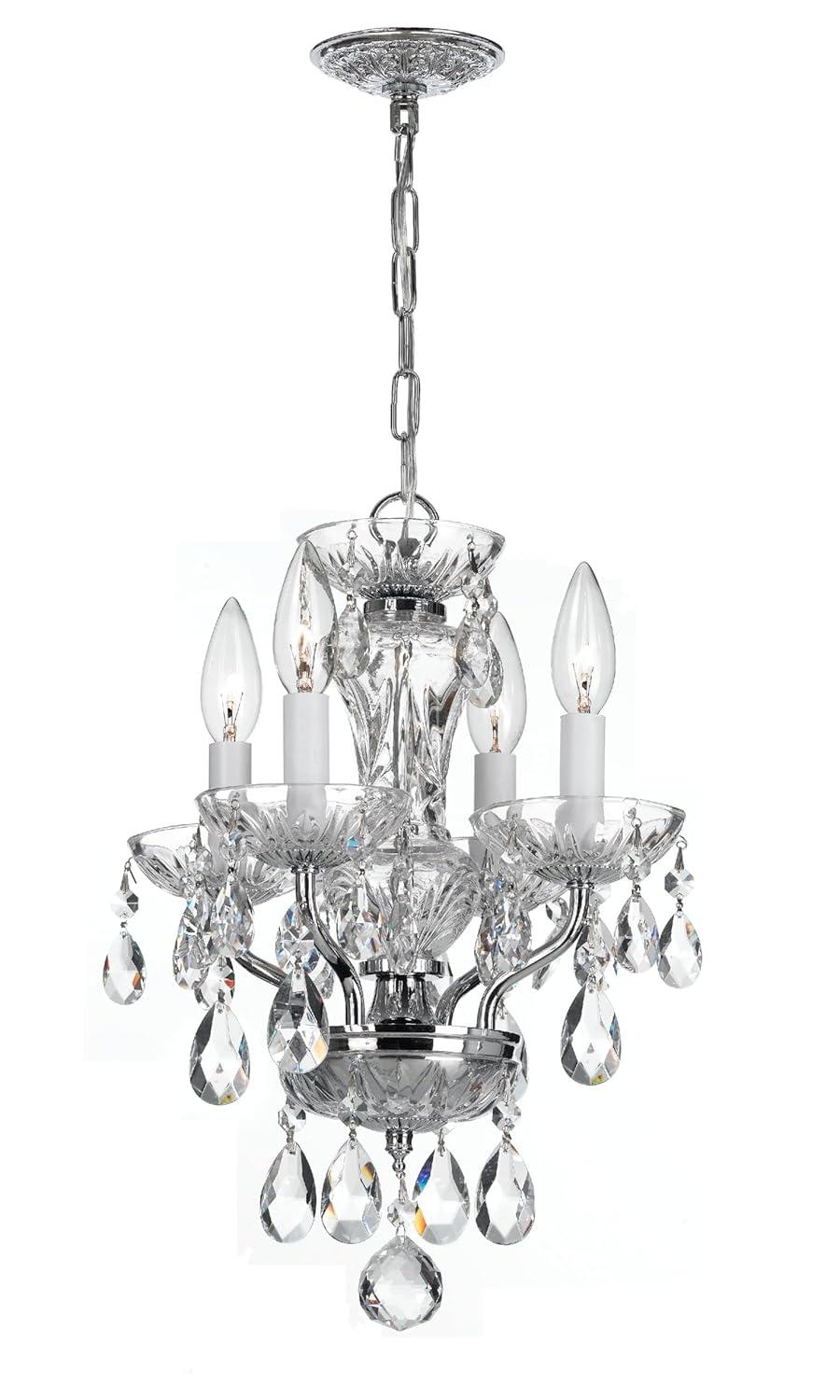 Crystorama Lighting - Traditional Crystal - 15 Inch 4 Light Chandelier-Italian