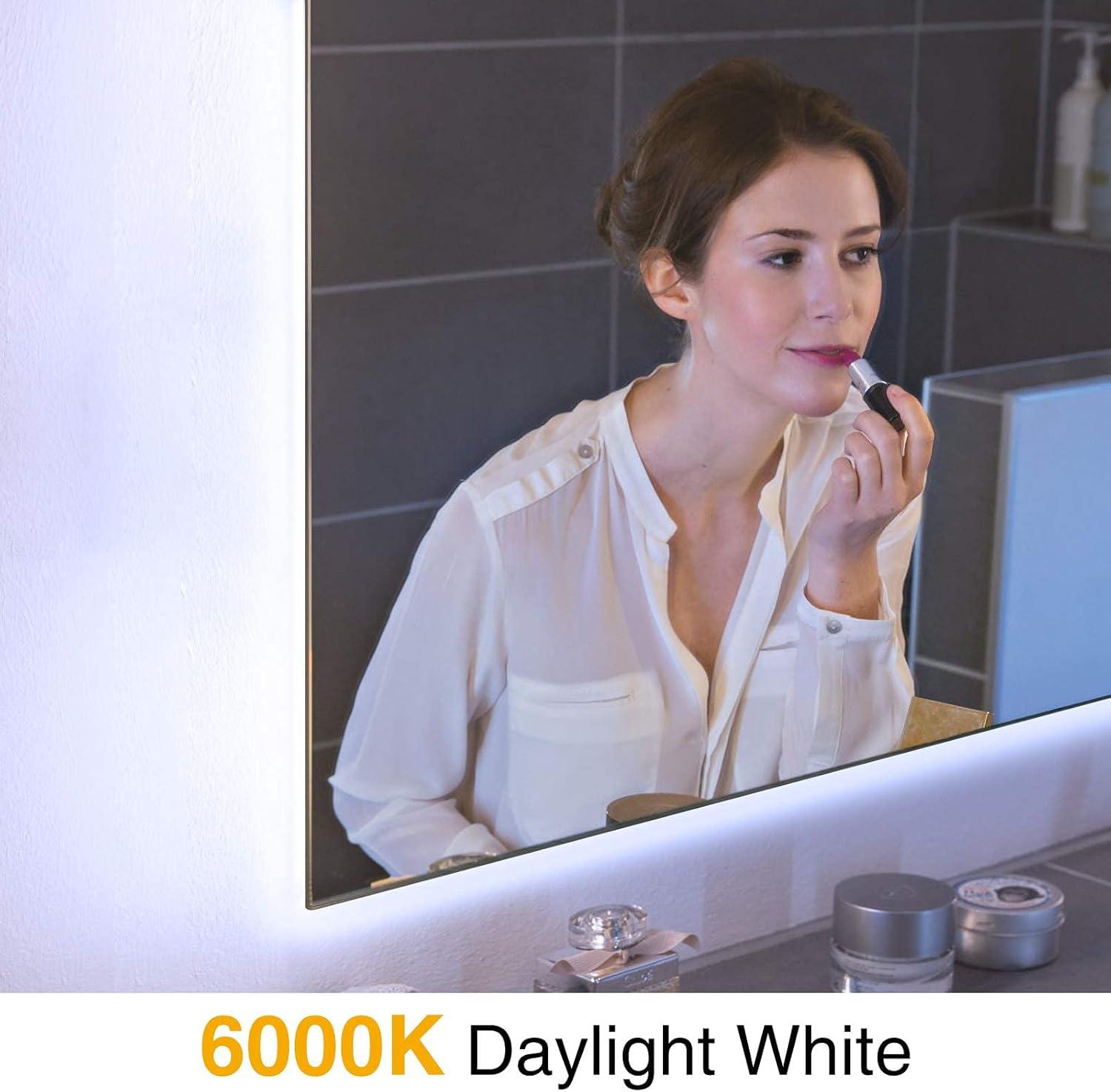 Onforu White LED Strip Lights, 32.8FT 6000K Super Bright Dimmable Tape Light Kit, 600 LEDs Daylight Easter Rope Light, 12V Flexible Strip Lighting for Mirror, Under Cabinet, Home, Bedroom