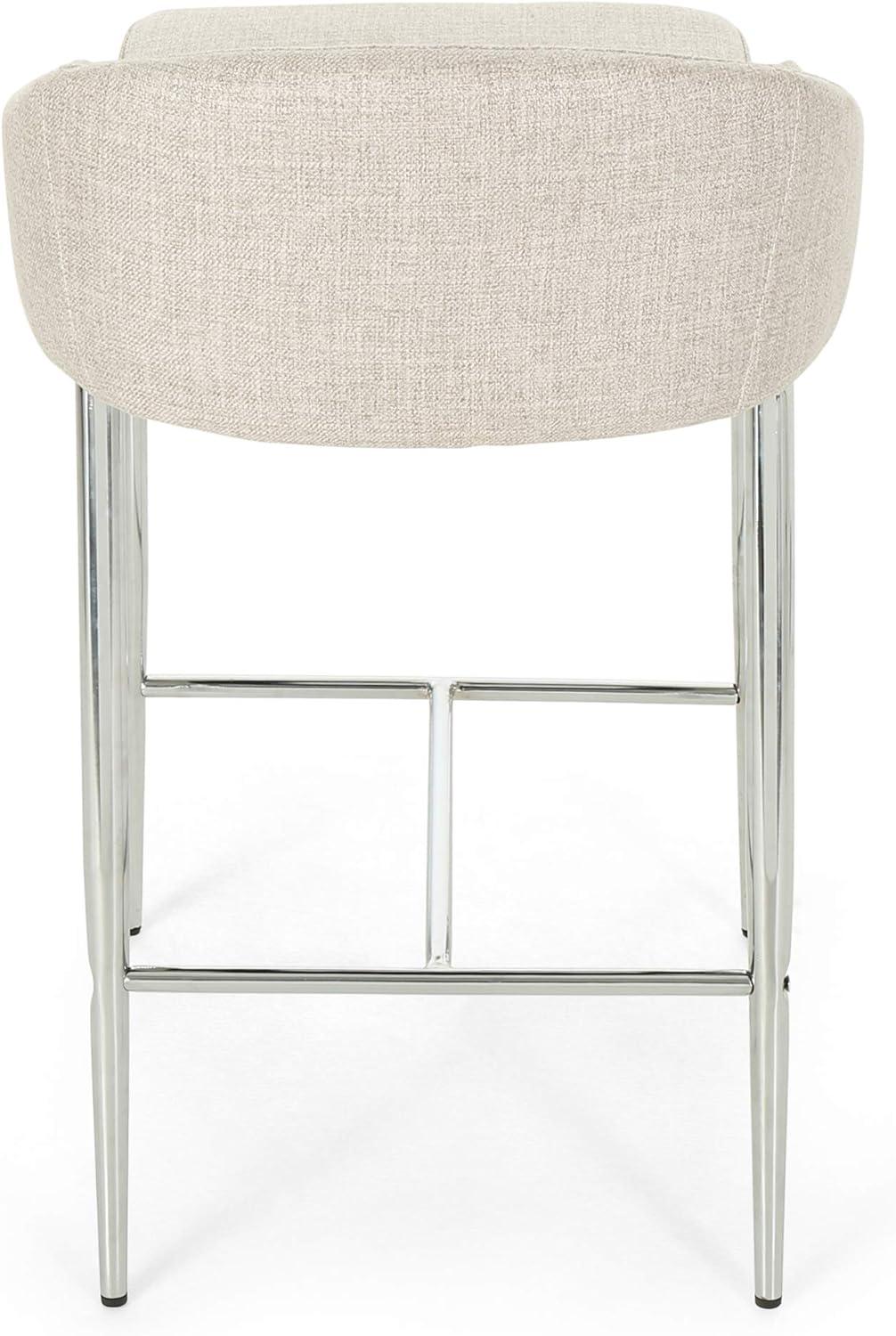 Ivy Bronx Modern&Simple Design Counter Stools Set of 2 – Upholstered Seats, Chrome-Finished Base for Kitchen Island or Breakfast Nook | Wayfair