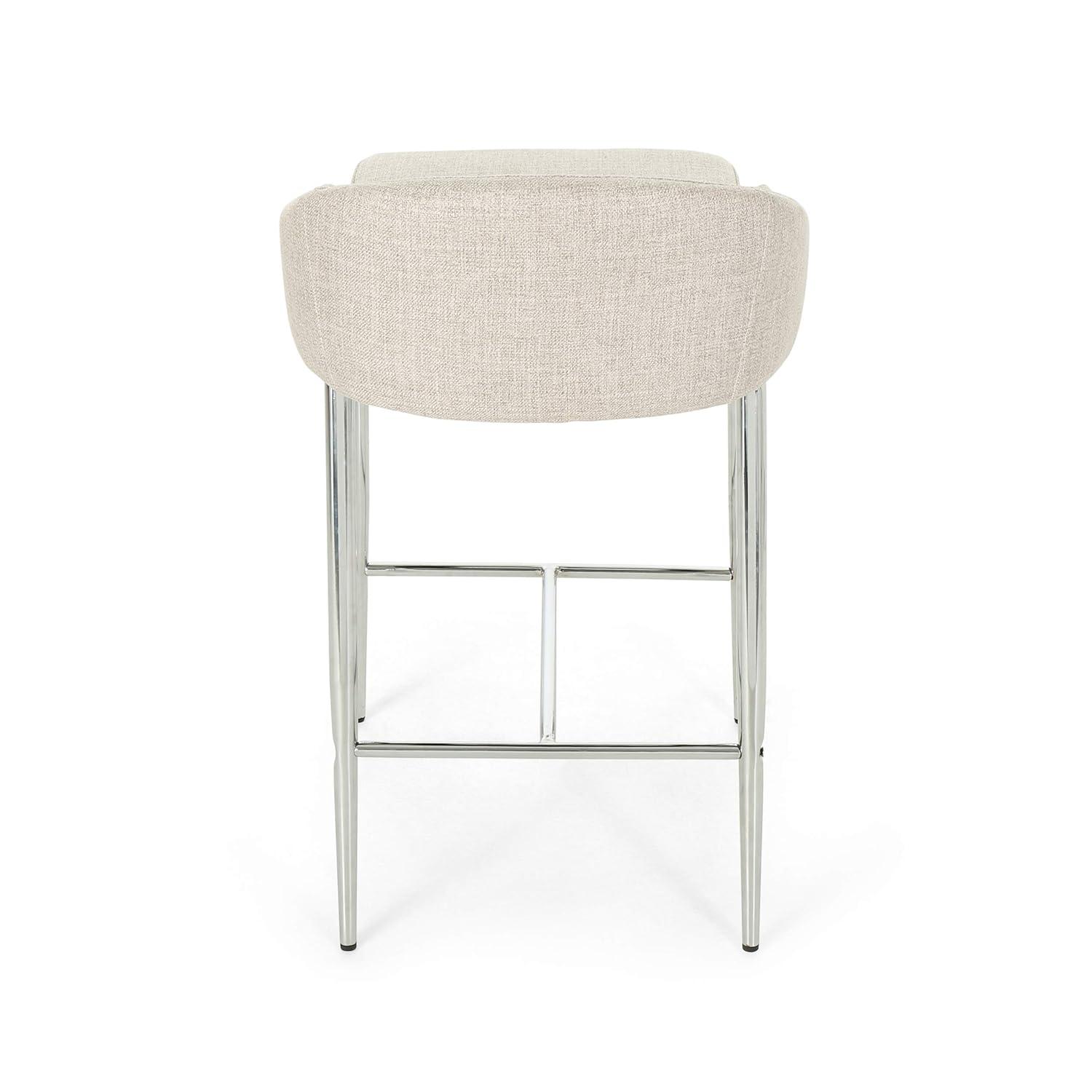 Ivy Bronx Modern&Simple Design Counter Stools Set of 2 – Upholstered Seats, Chrome-Finished Base for Kitchen Island or Breakfast Nook | Wayfair