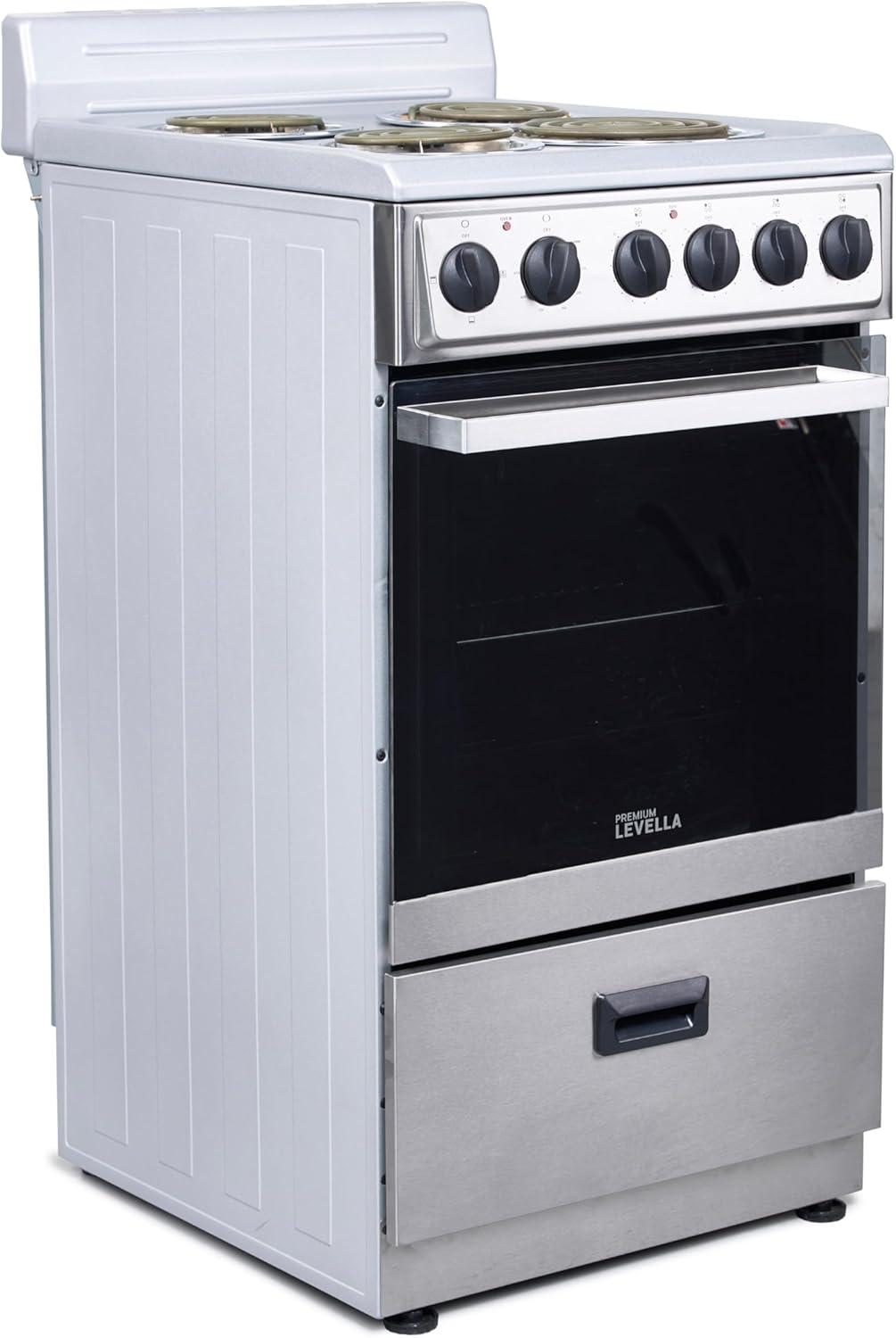 Premium Levella 24" Freestanding Electric Range with 4 Burners and 2.6 Cu. Ft. Oven Capacity