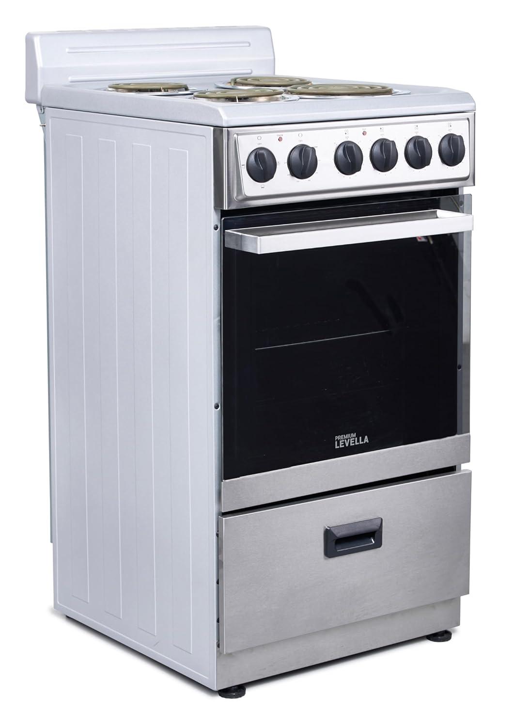 Premium Levella 24" Freestanding Electric Range with 4 Burners and 2.6 Cu. Ft. Oven Capacity