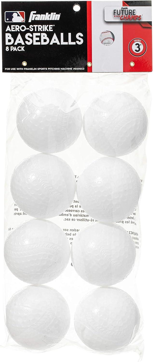 Franklin Sports Kids Toy Baseballs - 8 Pack Solid Plastic Balls