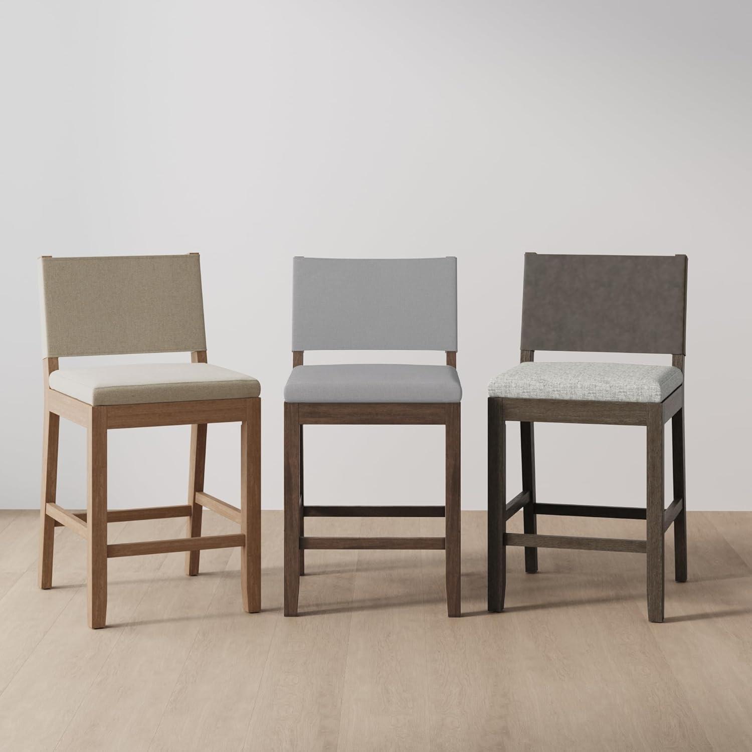 Nathan James Linus Set of 2 Counter Height Barstools Gray
