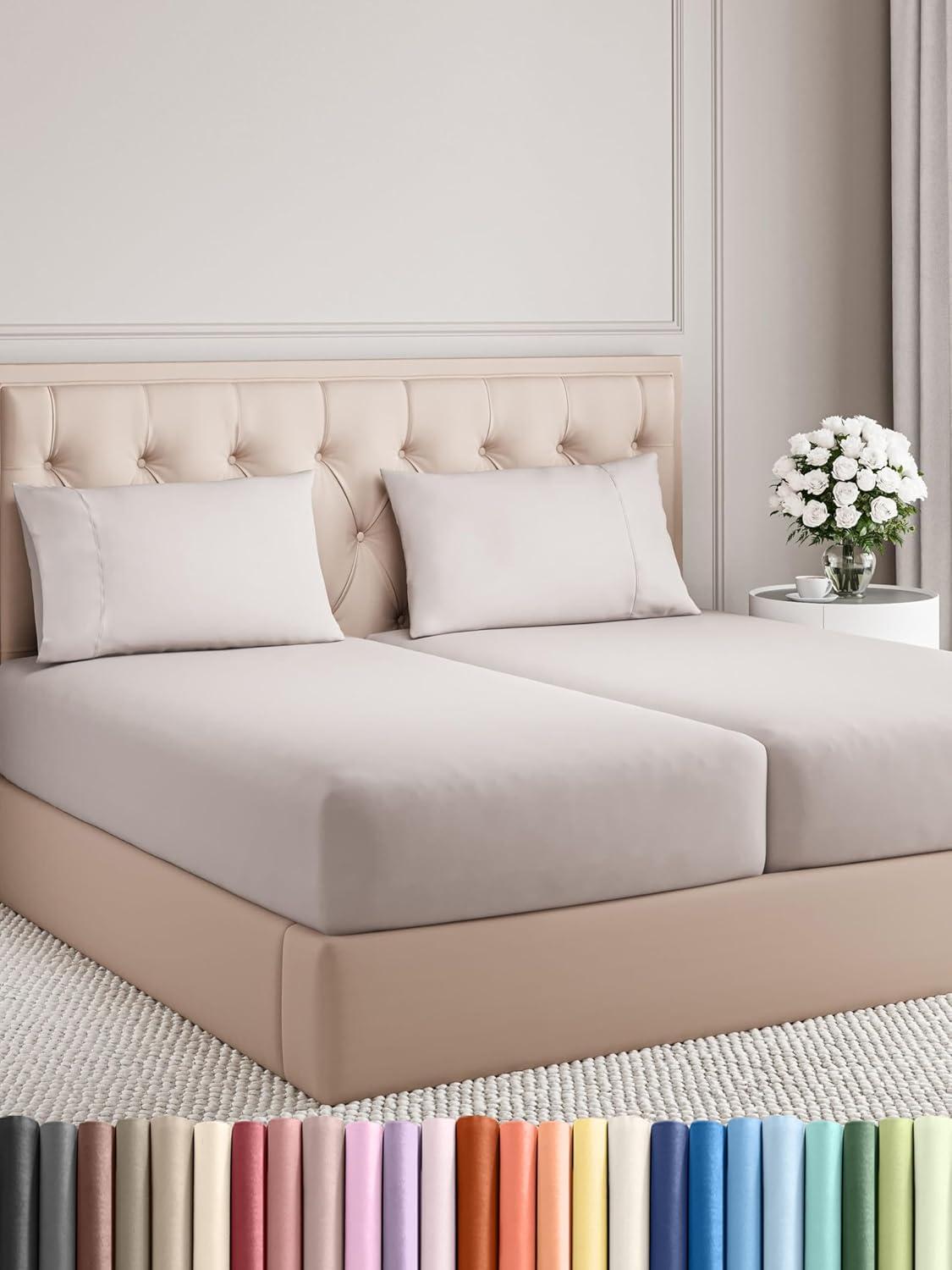CGK Linens 4 Piece 100% Cotton 400 Thread Count Hotel Quality Bed Sheet Set