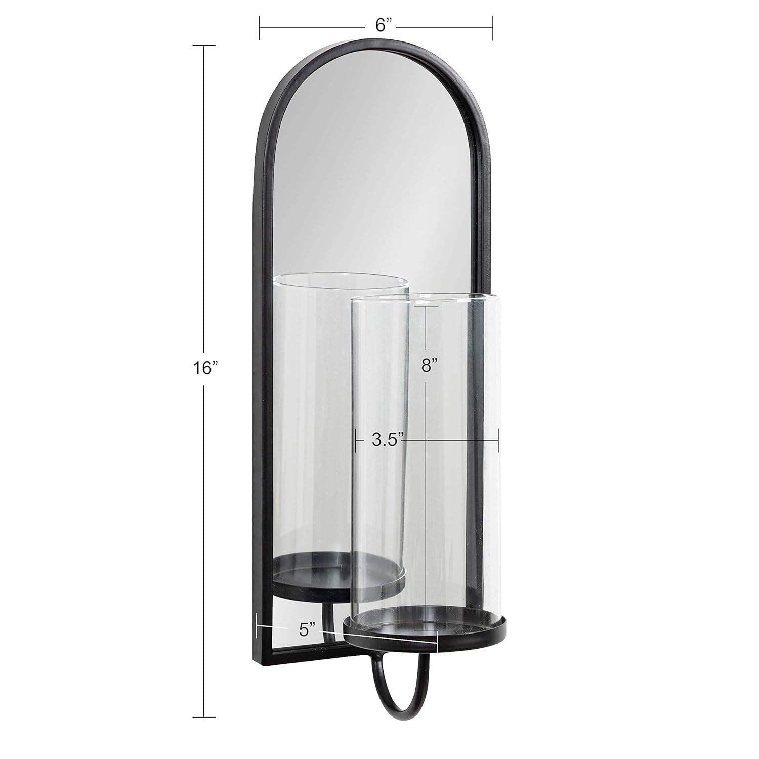 Kate and Laurel Ezerin Arch Metal Wall Sconce, 6x5x16, Black