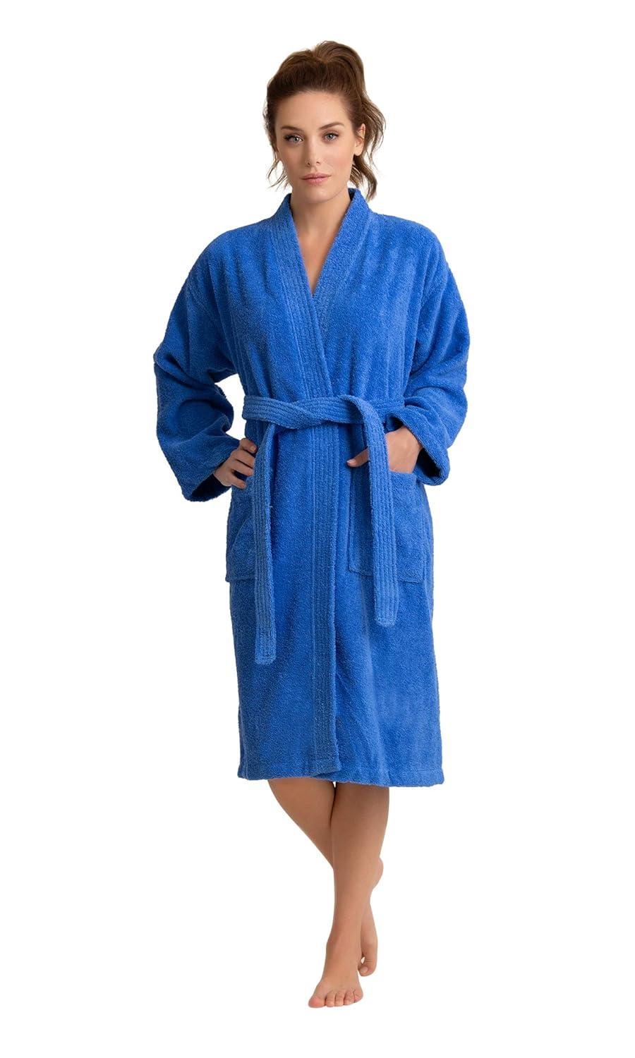Ingobert Cotton Terry Cloth Mid-Calf Bathrobe with Pockets