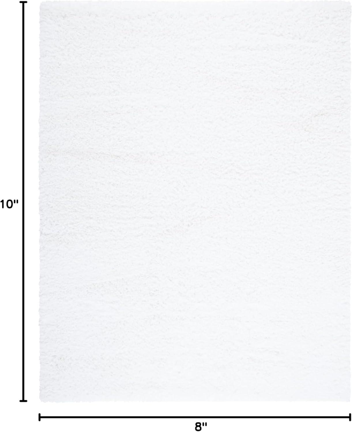 Polar Shag PSG800 Power Loomed Indoor Area Rug - 8'x10' - White - Safavieh