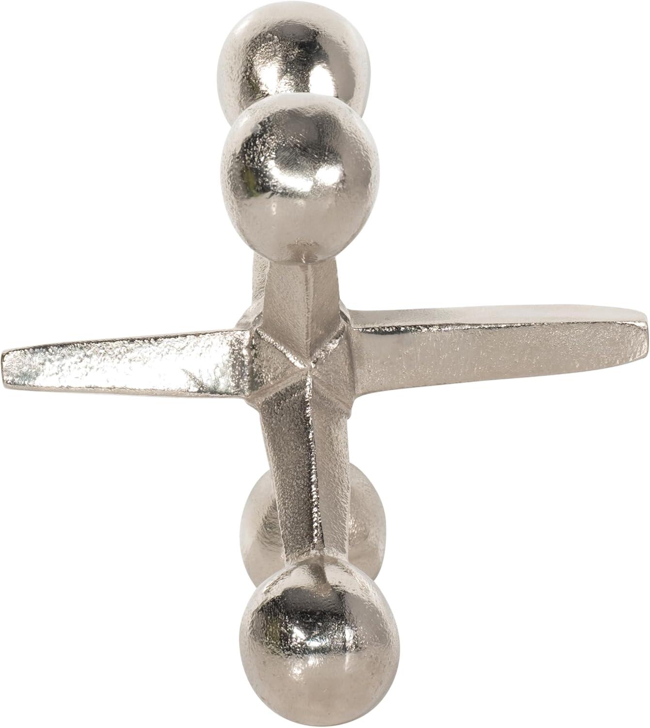 Sagebrook Home Creative Metal Jacks Sculpture for Room, Bedroom or Office Decor, Aluminum, Silver 7 L x 5 W x 5 H Inches