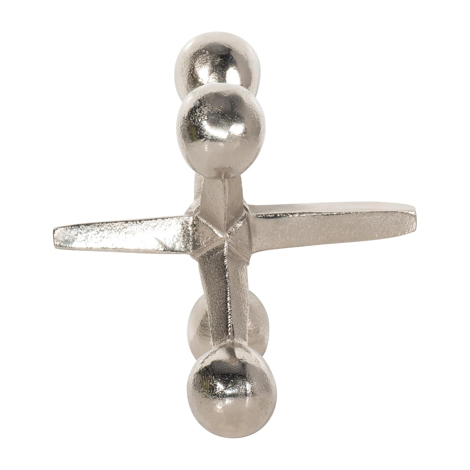 Sagebrook Home Creative Metal Jacks Sculpture for Room, Bedroom or Office Decor, Aluminum, Silver 7 L x 5 W x 5 H Inches