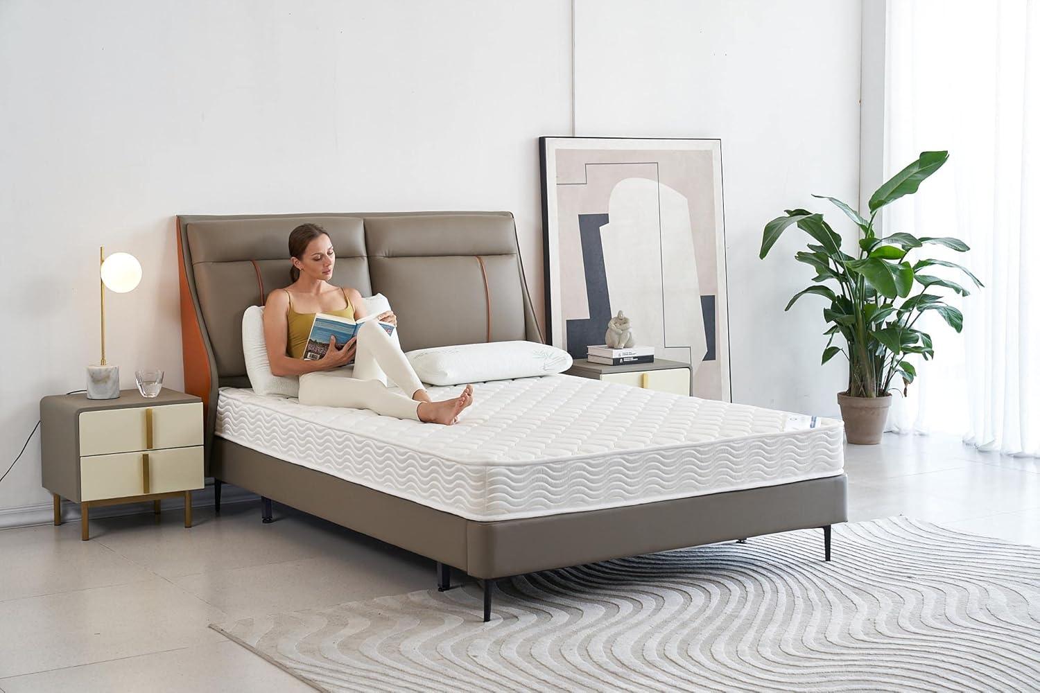 Oliver & Smith 6 Inch Twin XL Mattress - Bonnell Springs Hybrid Twin XL Size Mattress - High Density Foam Medium Firm - Polyester Cover Euro Top Mattress - Mattress in A Box
