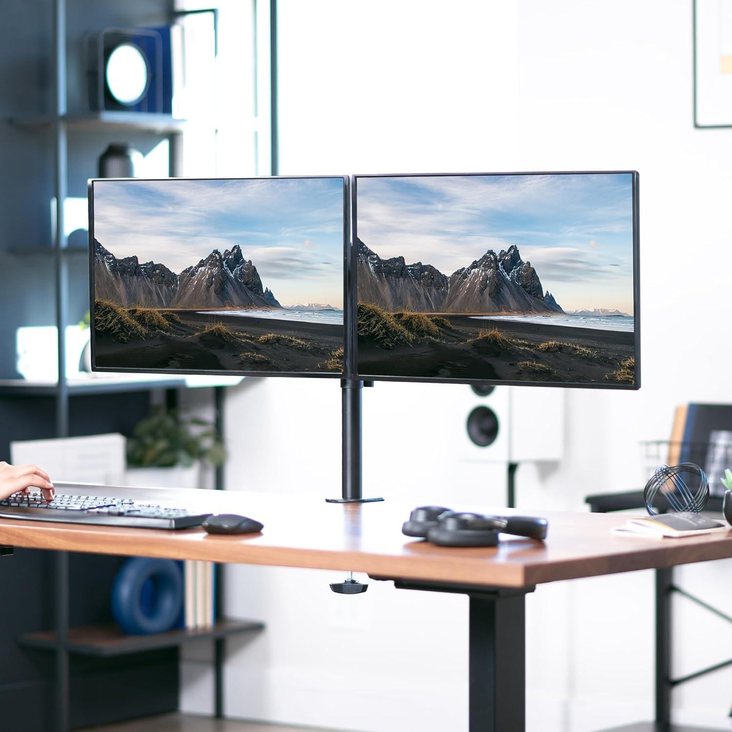 Vivo VIVO Dual Monitor Desk Mount Adjustable Stand, Fits Screens up to 30", STAND-V002 Series