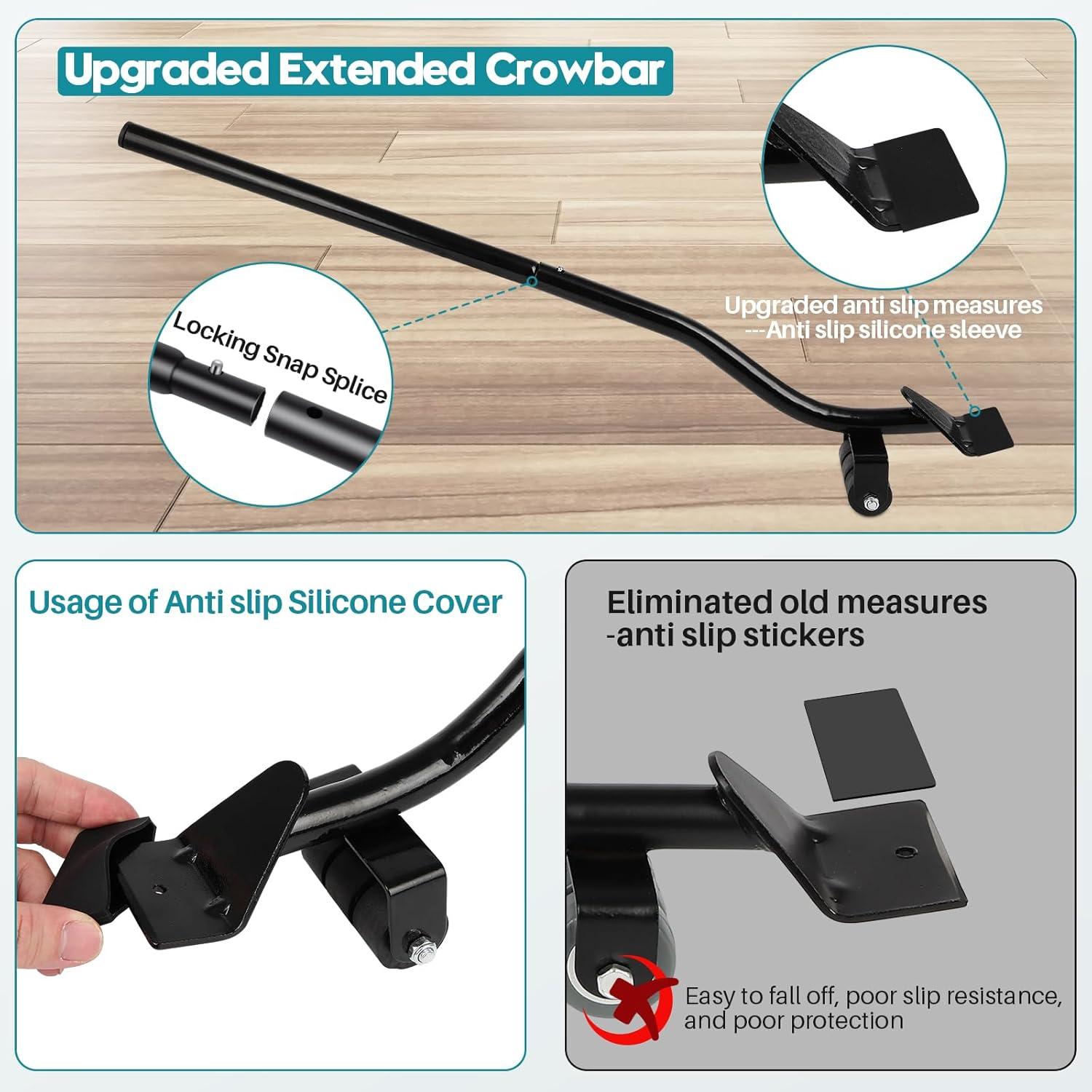 Heavy Duty Black Carbon Steel Furniture Dolly Set with Rubber Wheels