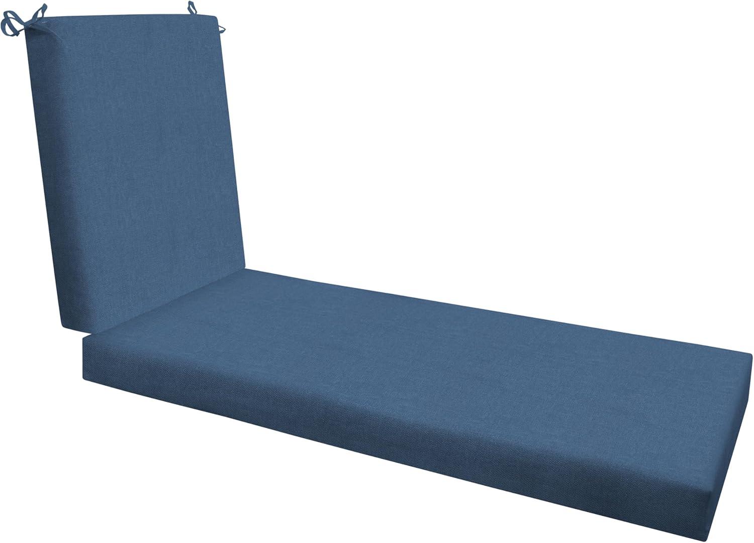 Honeycomb Outdoor Chaise Lounge Cushion - Textured Solid Pacific Blue