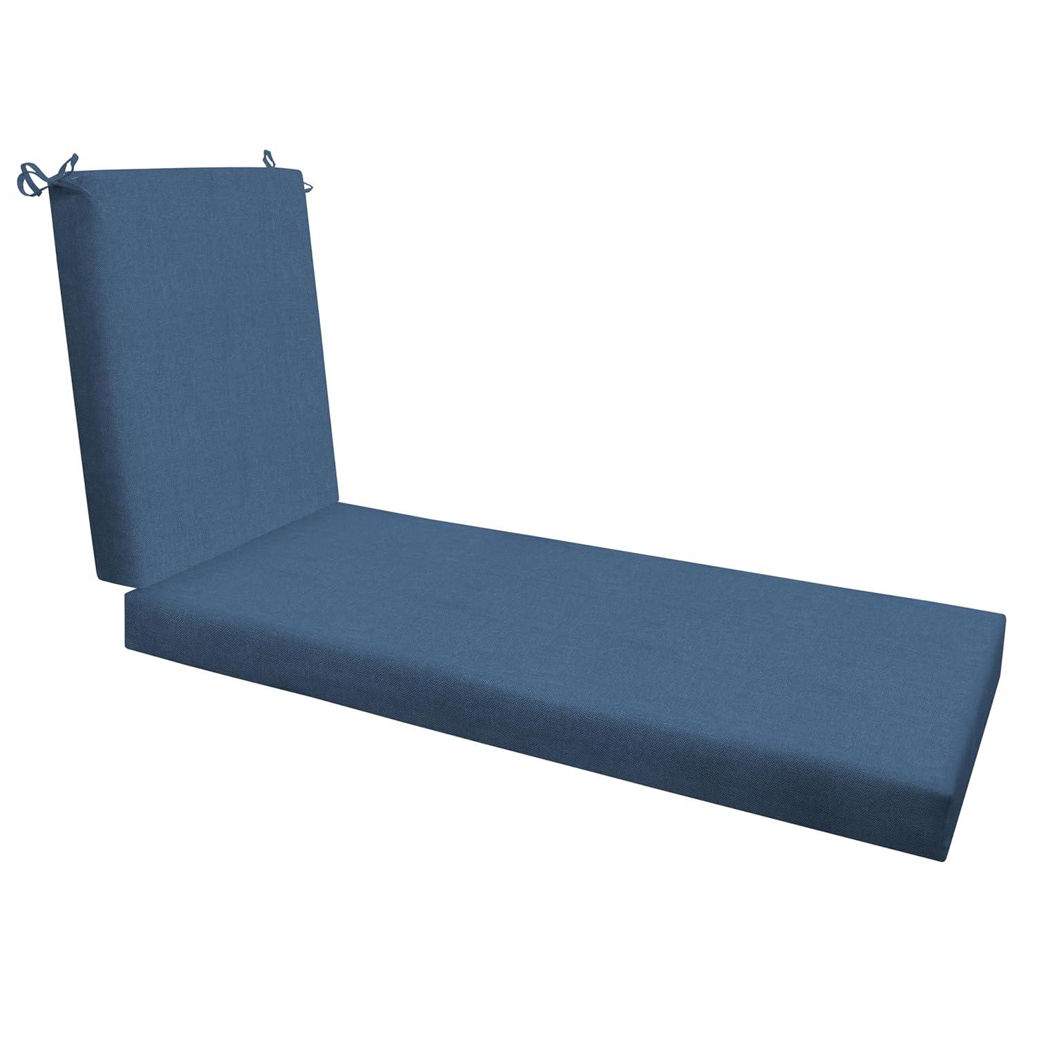 Honeycomb Outdoor Chaise Lounge Cushion - Textured Solid Pacific Blue