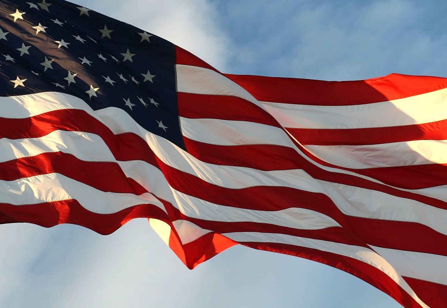 Heavy Duty 3x5 FT American Flag with Embroidered Stars