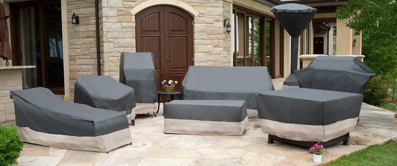 Gray and Beige Ultralite Outdoor Patio Furniture Cover, 140 x 70 x 35 inches