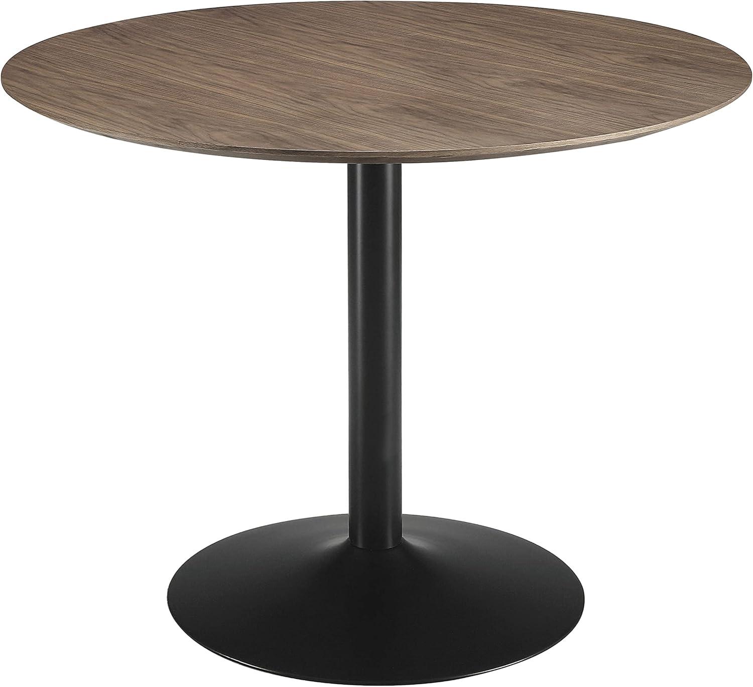 Clora Round Dining Table Walnut and Black