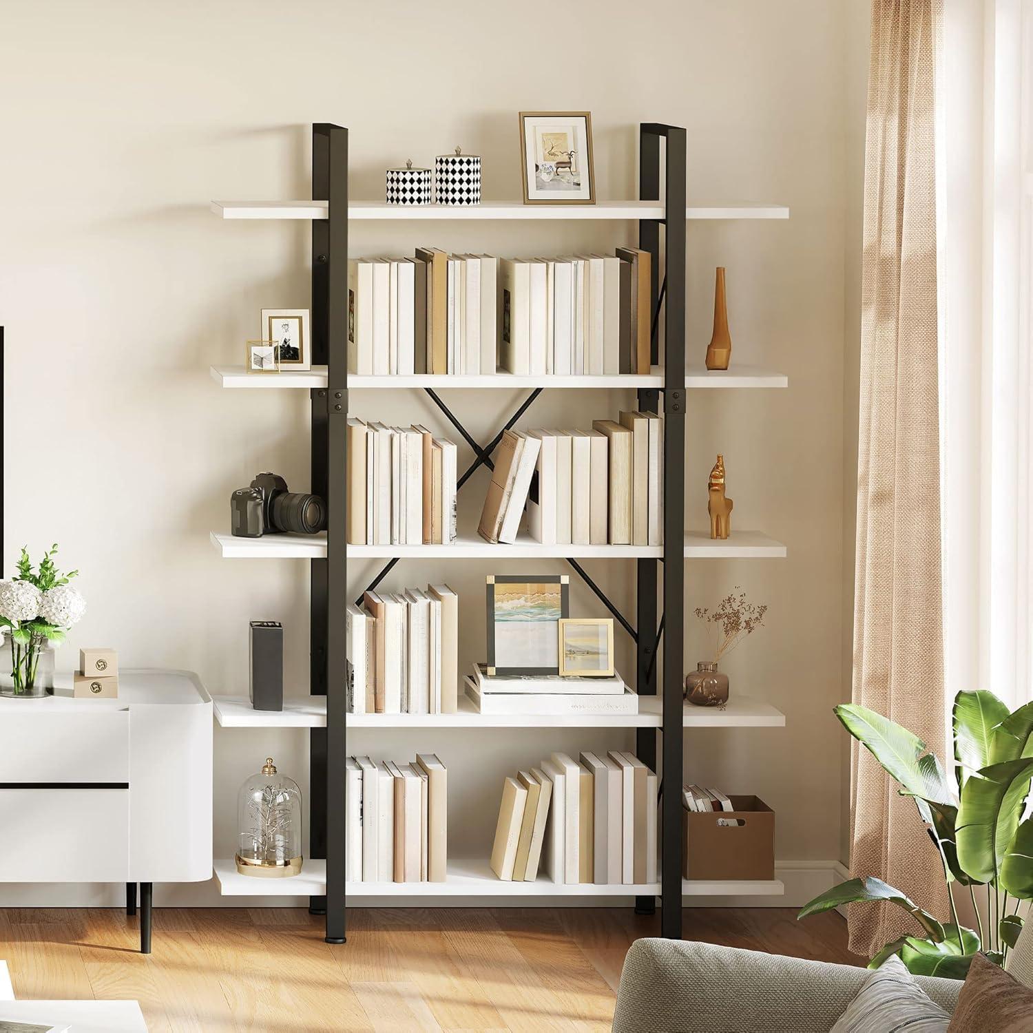 YITAHOME 5 Tier Bookshelf, Freestanding 5 Shelf Bookcases and Bookshelves, Modern Minimalist Furniture Open Display Storage Shelves Books Organizer for Living Room Bedroom Home Office