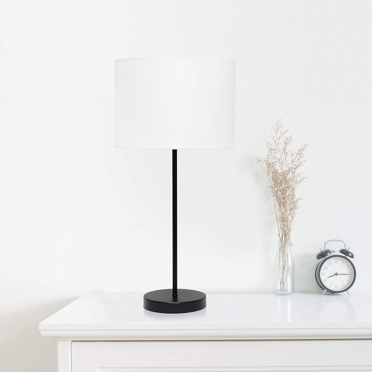 Stick Lamp Off-White - Simple Designs: Contemporary Cotton Shade, ETL Listed, No Assembly Required