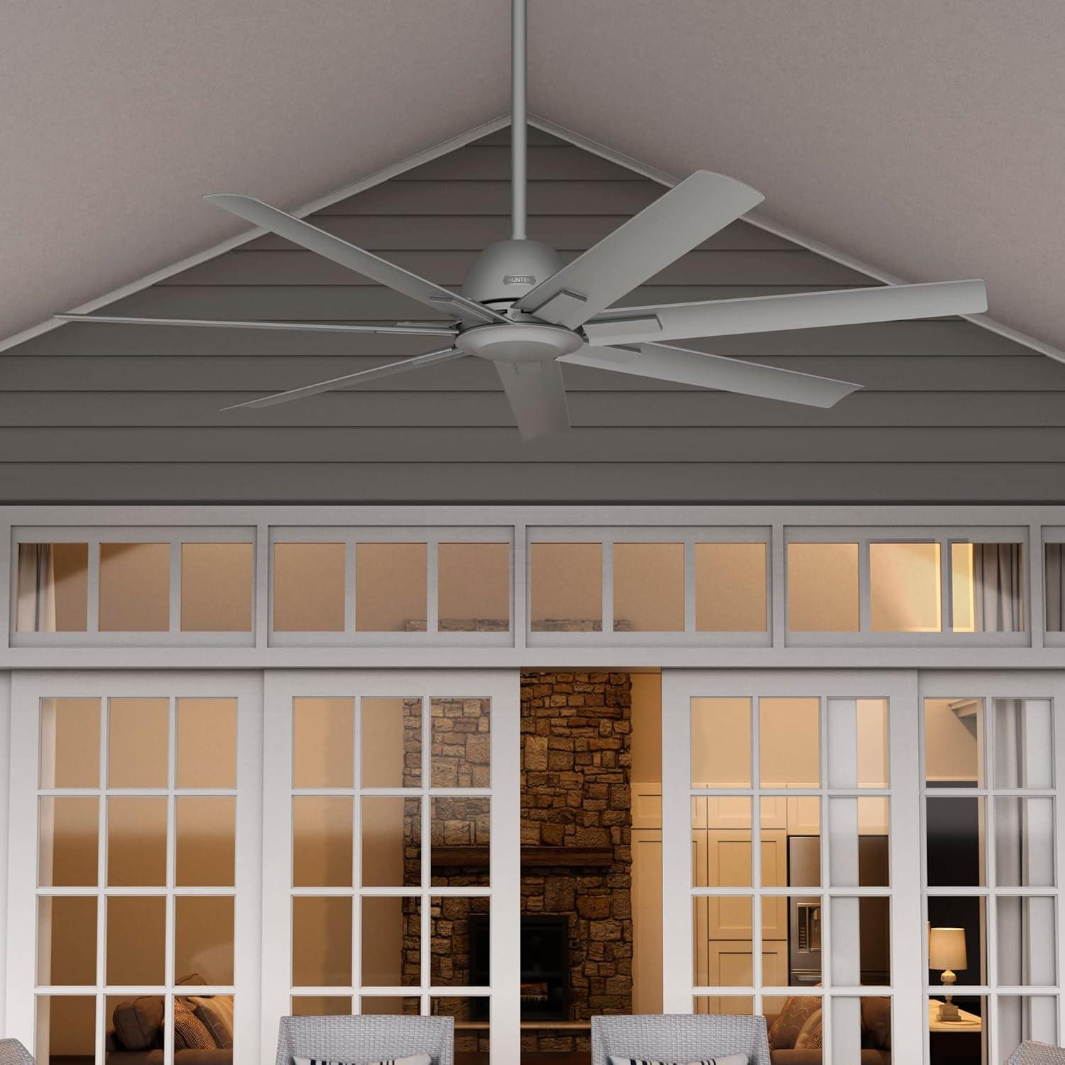 Downtown 60" 7 - Blade ENERGY STAR® Damp Rated Standard Ceiling Fan with Wall Control