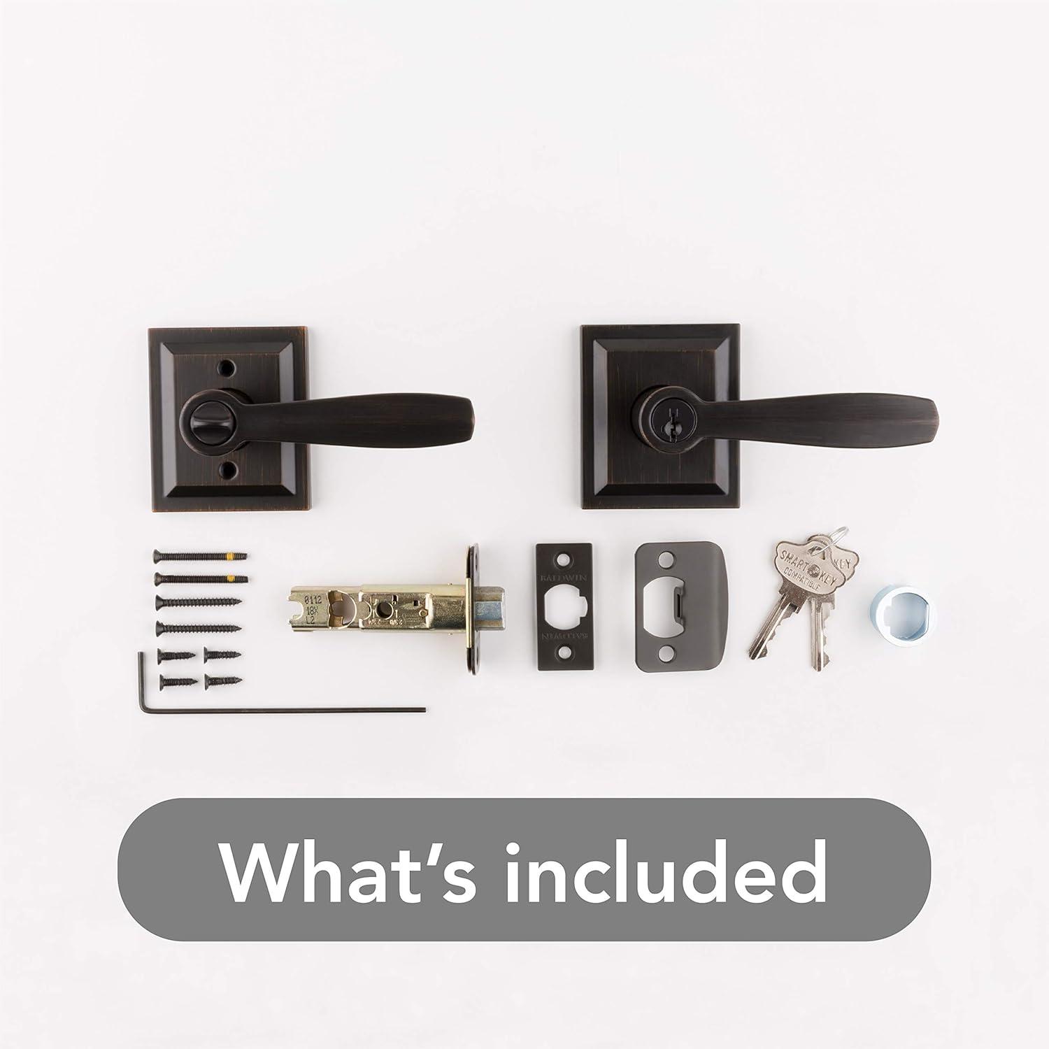 Baldwin Torrey Low Profile Rose Keyed Entry Lever Featuring Smartkey in VB