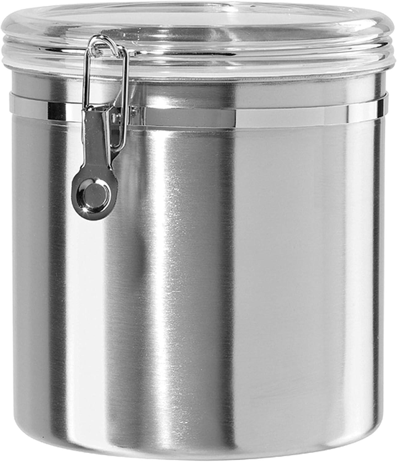 Jumbo Stainless Steel Clear Kitchen Canister with Airtight Lid