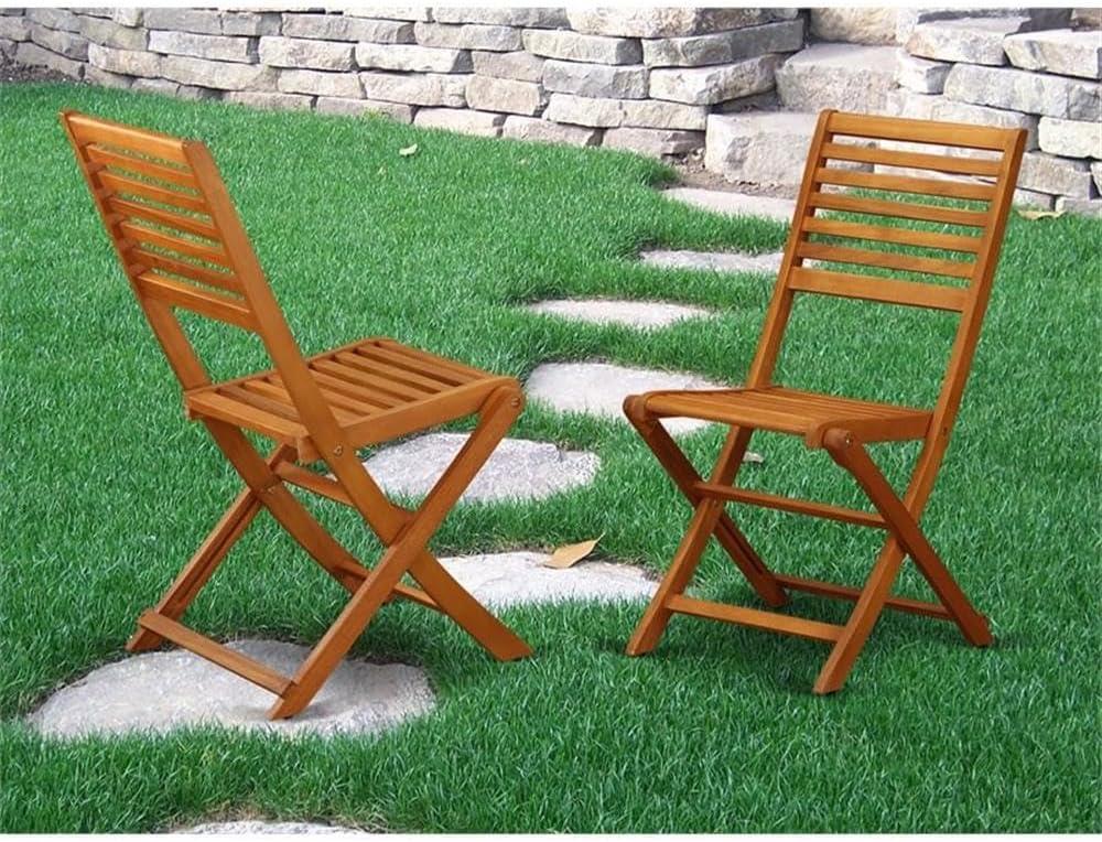 BBSCWNA Outdoor Dining Chair - Durable Acacia Wood, Weather Resistant, Poolside Patio Furniture - Set of 2