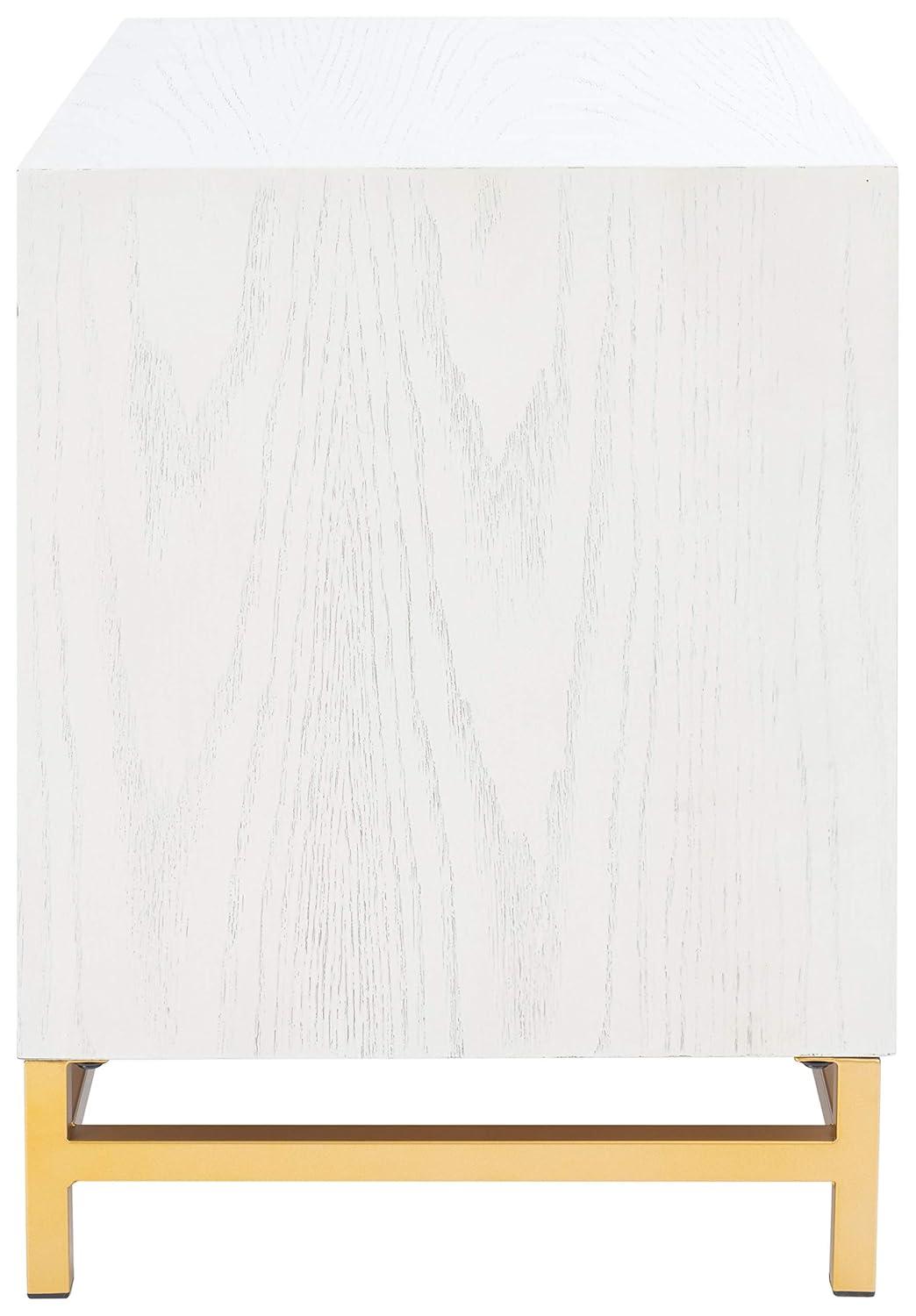 Fenno 2 Drawer Nightstand - NST6401 - White Washed/Brass - Safavieh