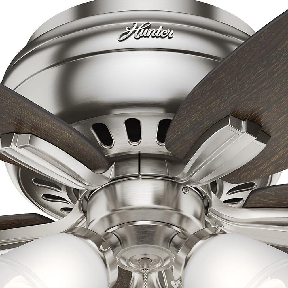Hunter Fan Newsome 42" 5 - Blade Traditional Indoor Flush Mount Ceiling Fan with Lights and Pull Chains