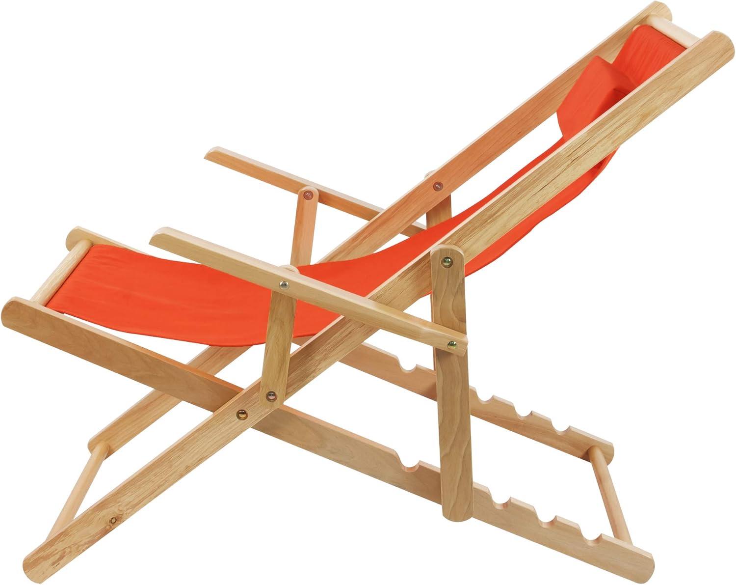 Sling Chair Natural Frame-Orange Canvas