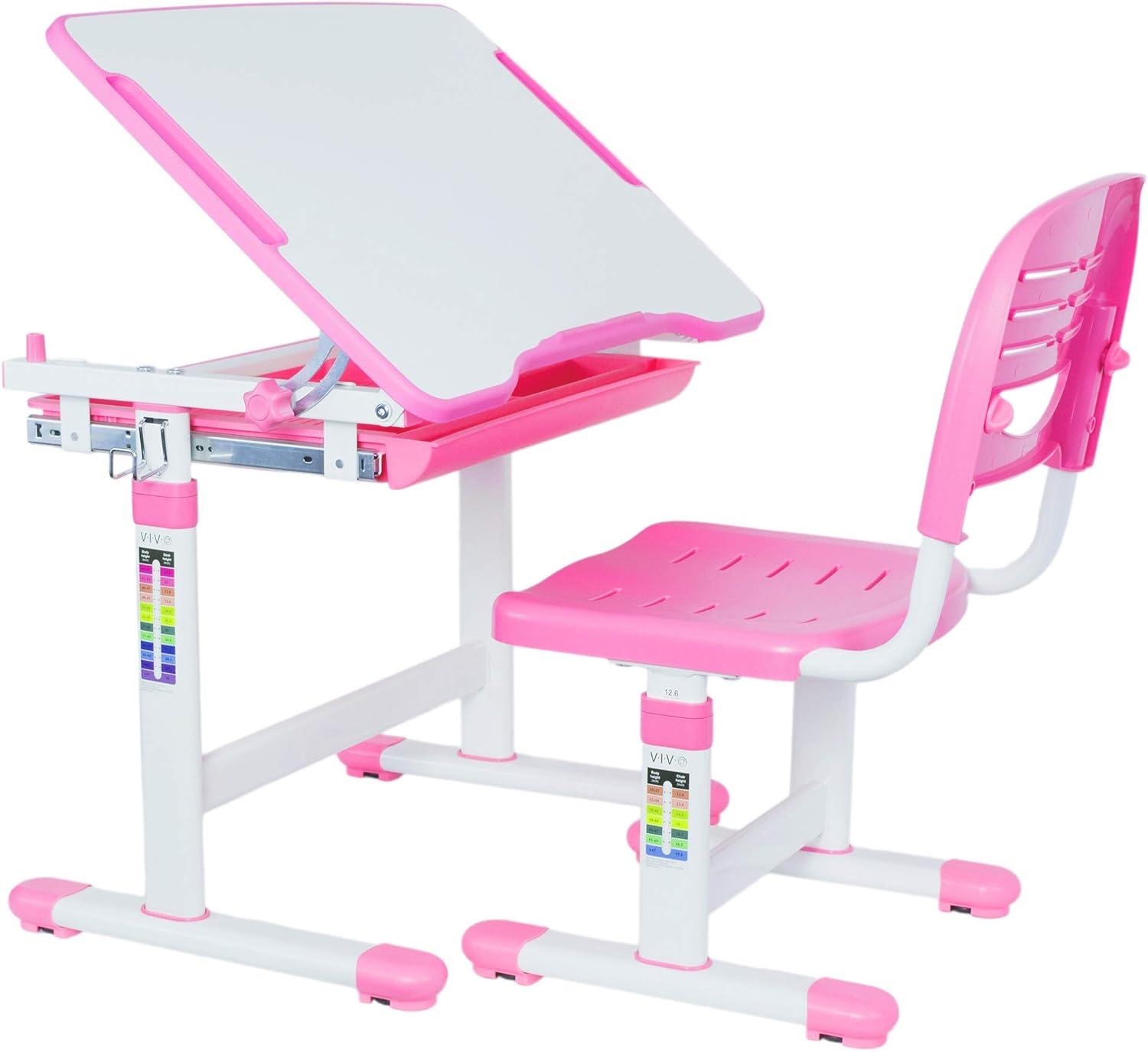 Kids' Height Adjustable Desk and Chair DESK-V201B Series