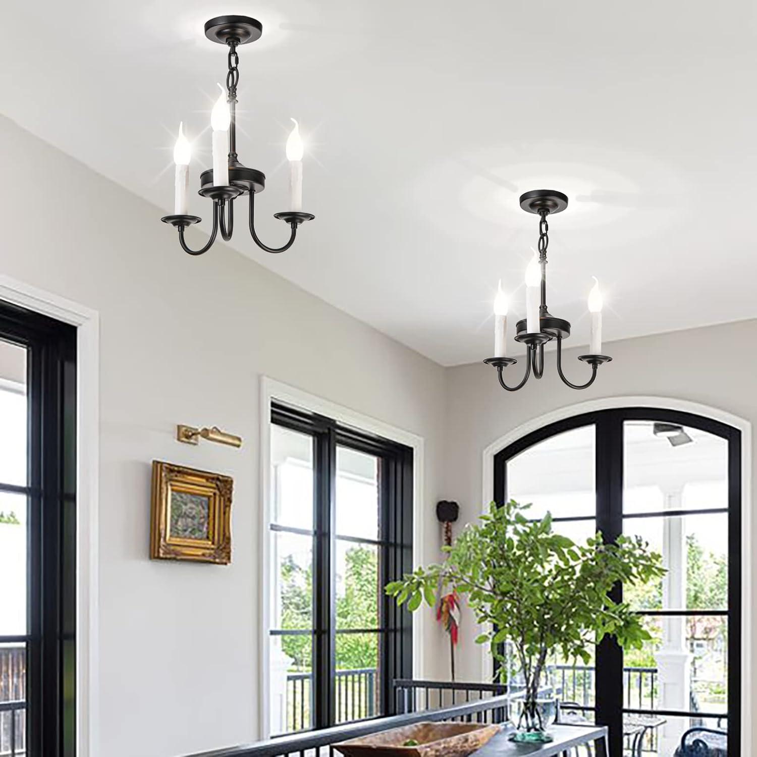Gracie Oaks Vintage Farmhouse 18-Light 2-Tier Black Chandelier, Retro Round Pendant Light Fixture For Industrial Decor