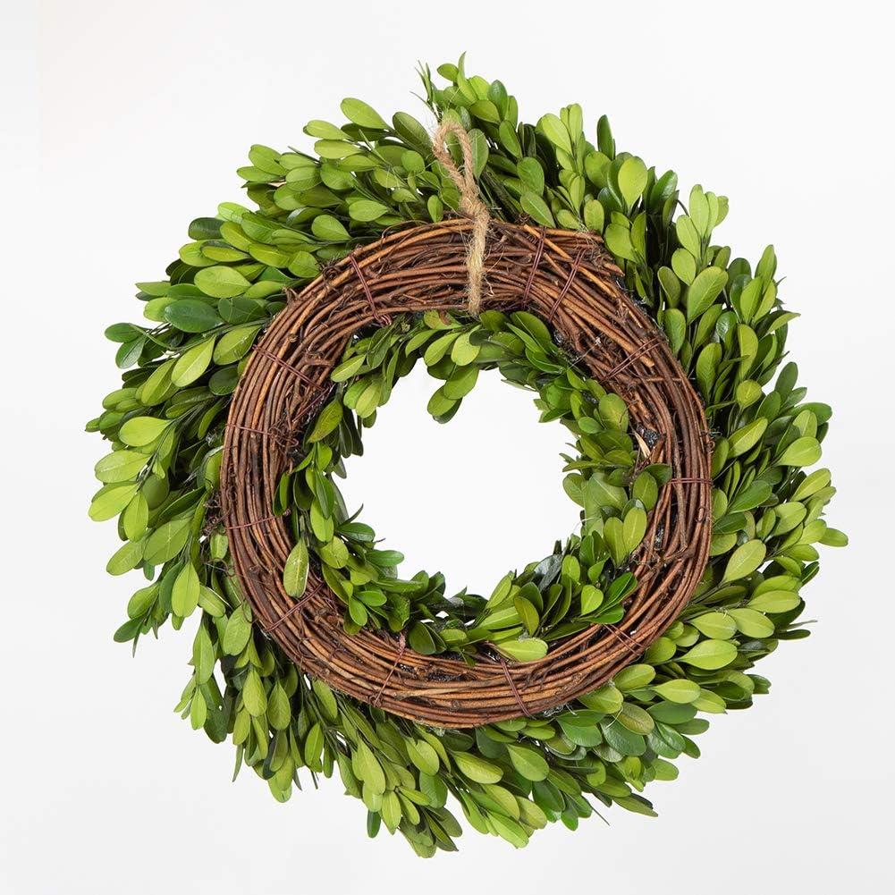 Boxwood Wreath 14 inch Preserved Nature Boxwood Wreath Home Decor Stay Fresh for Years Easter Wreath (Boxwood Wreath 14 inch)