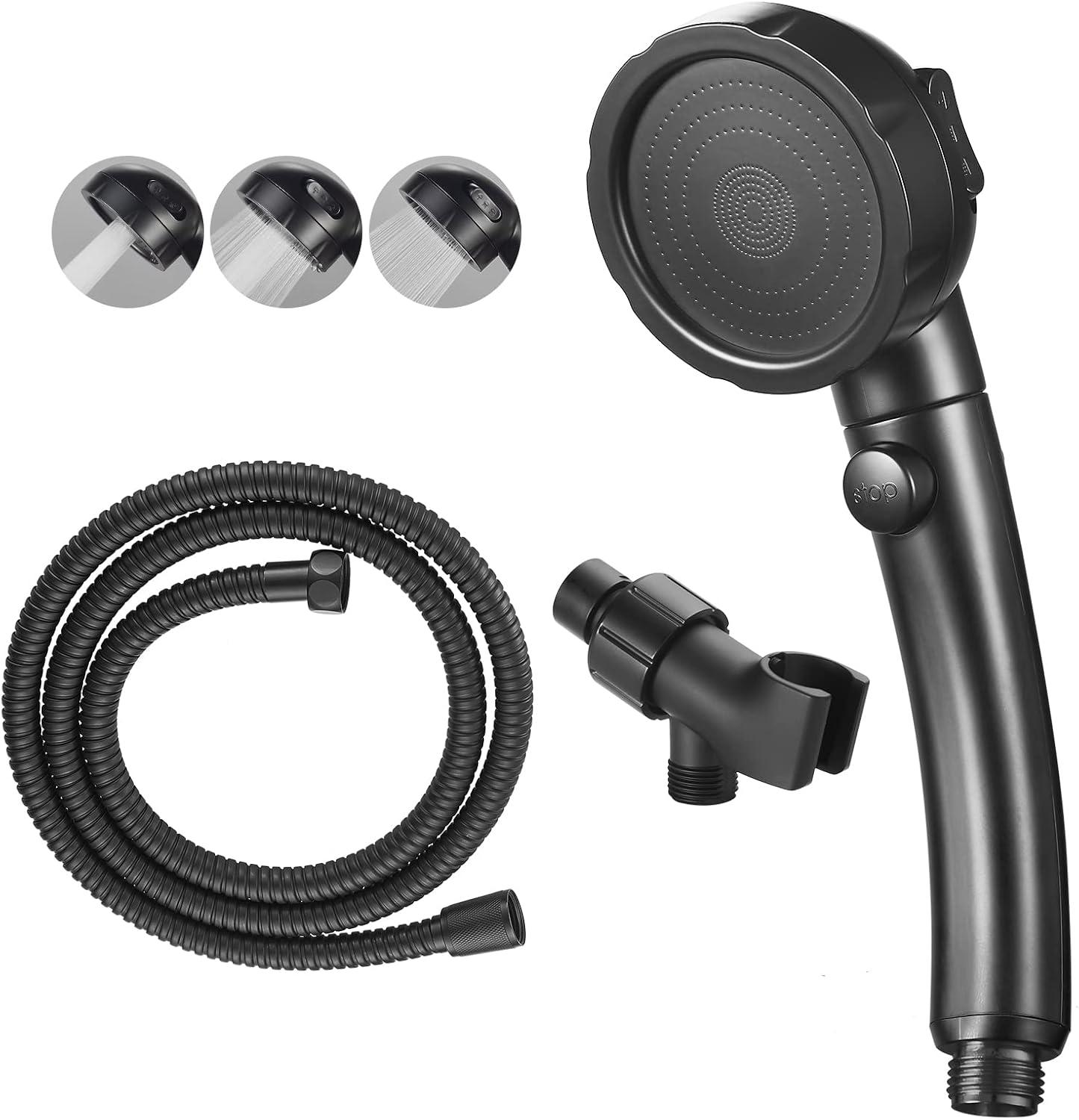 High Pressure Handheld Shower Head with ON/OFF Pause Switch, 3 Spray Modes Shower Head