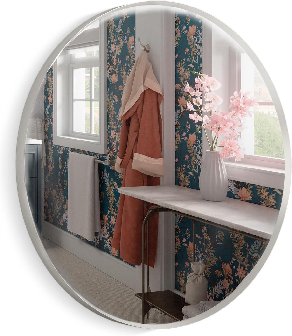 Essential Round Wall Mirror, Bathroom/Vanity Mirror with Frame