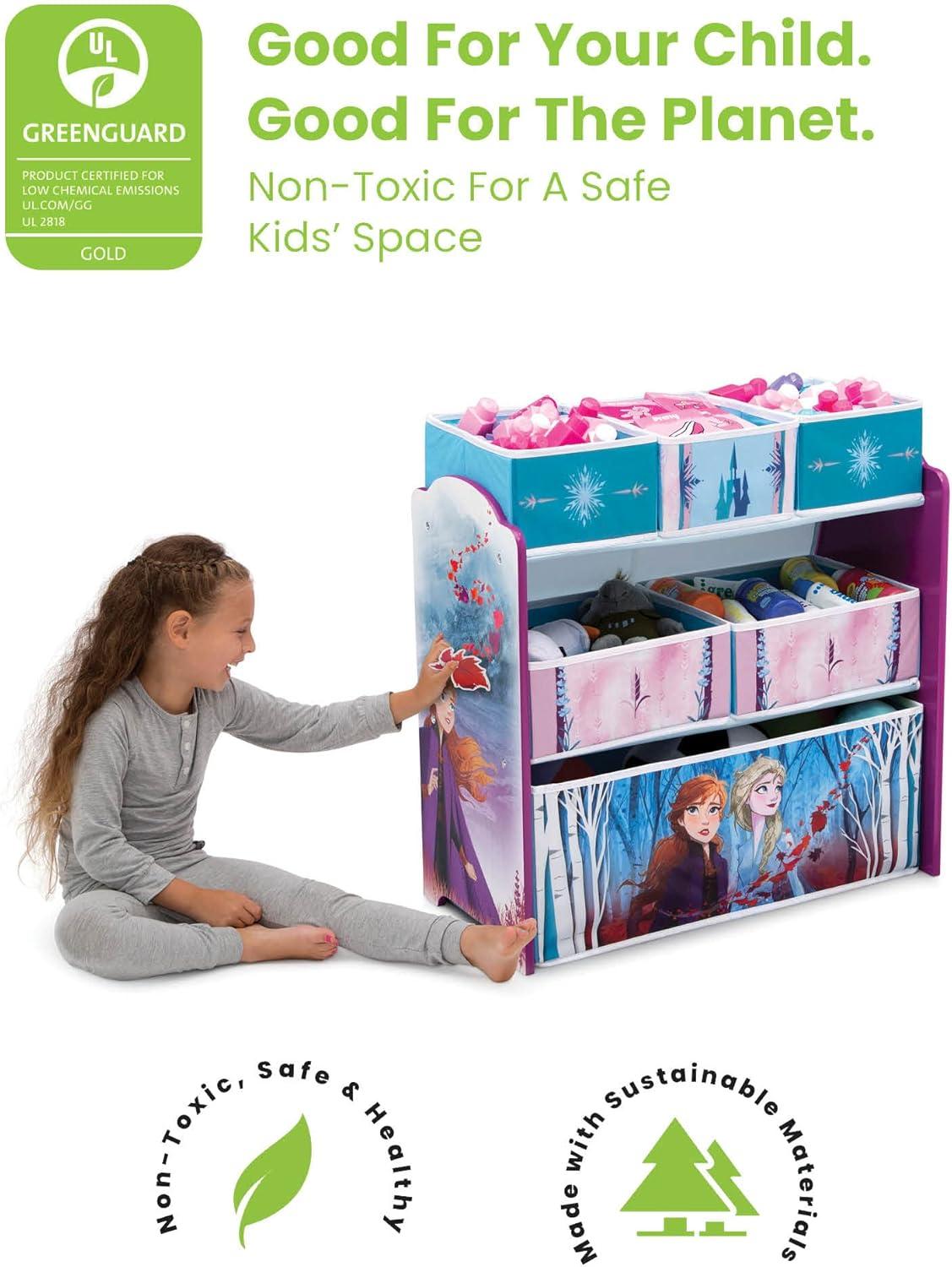 Disney Frozen 2 Design and Store 6 Bin Kids' Toy Organizer - Delta Children