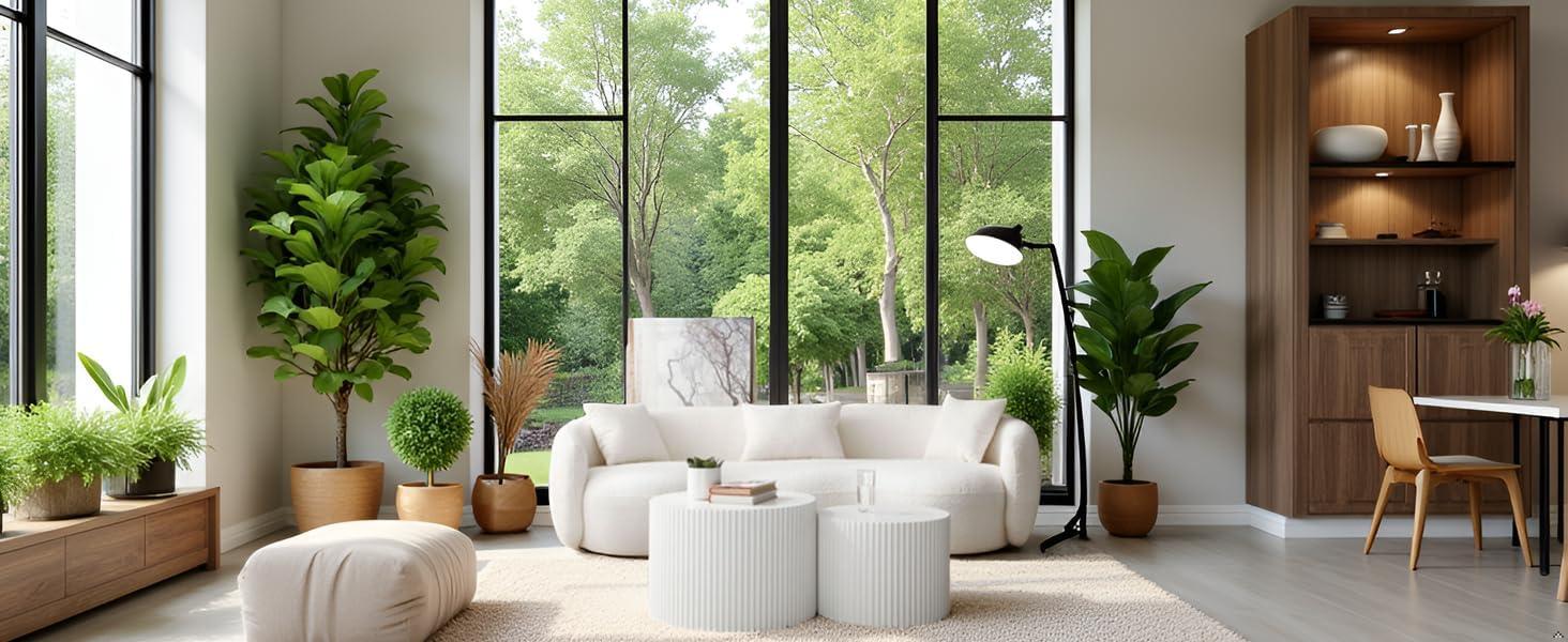 Hokku Designs Blayne 23.62" Round Nesting Coffee Table (2-Pieces)