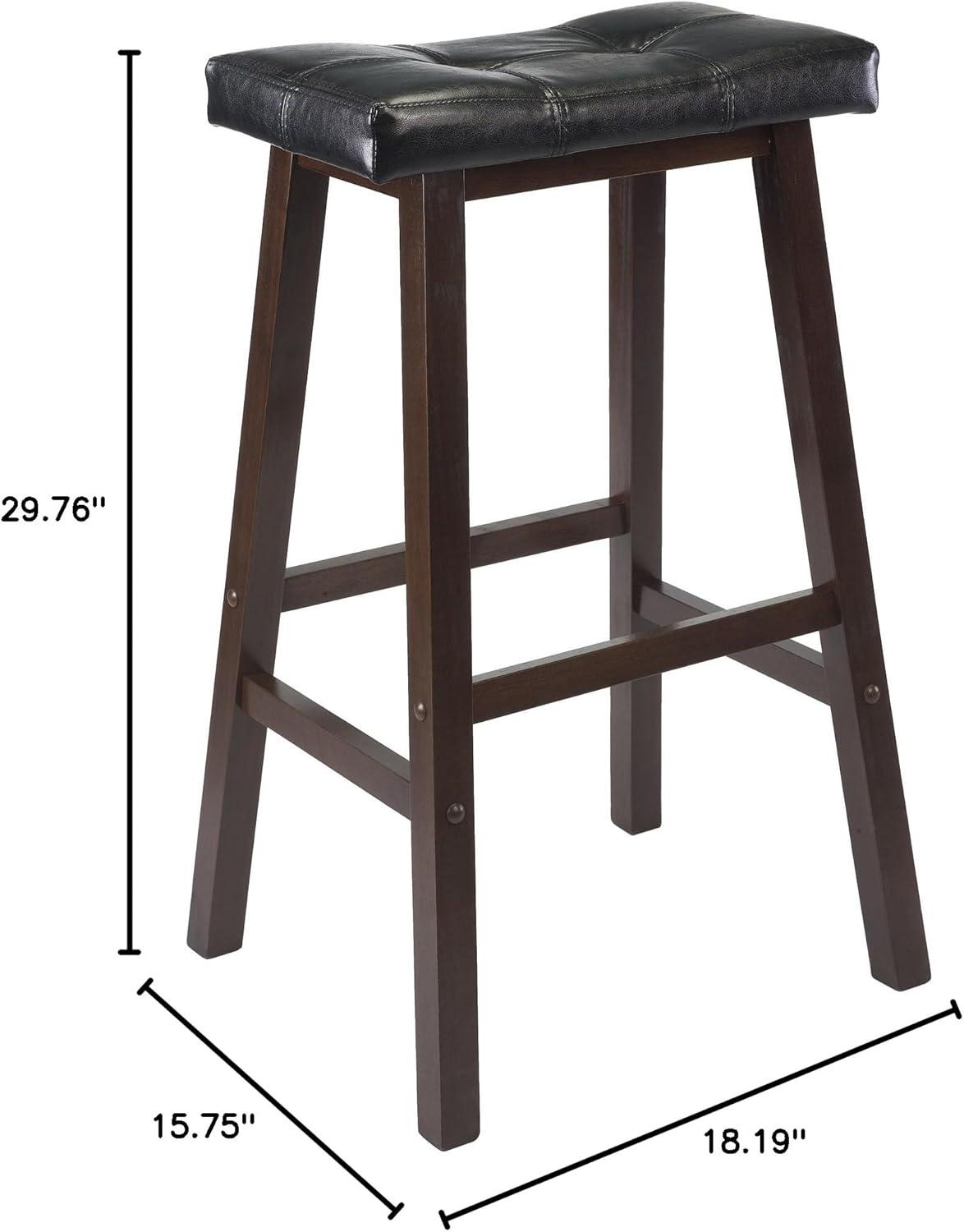 Winsome  Mona Cushion Saddle Seat Bar Stool Black & Walnut