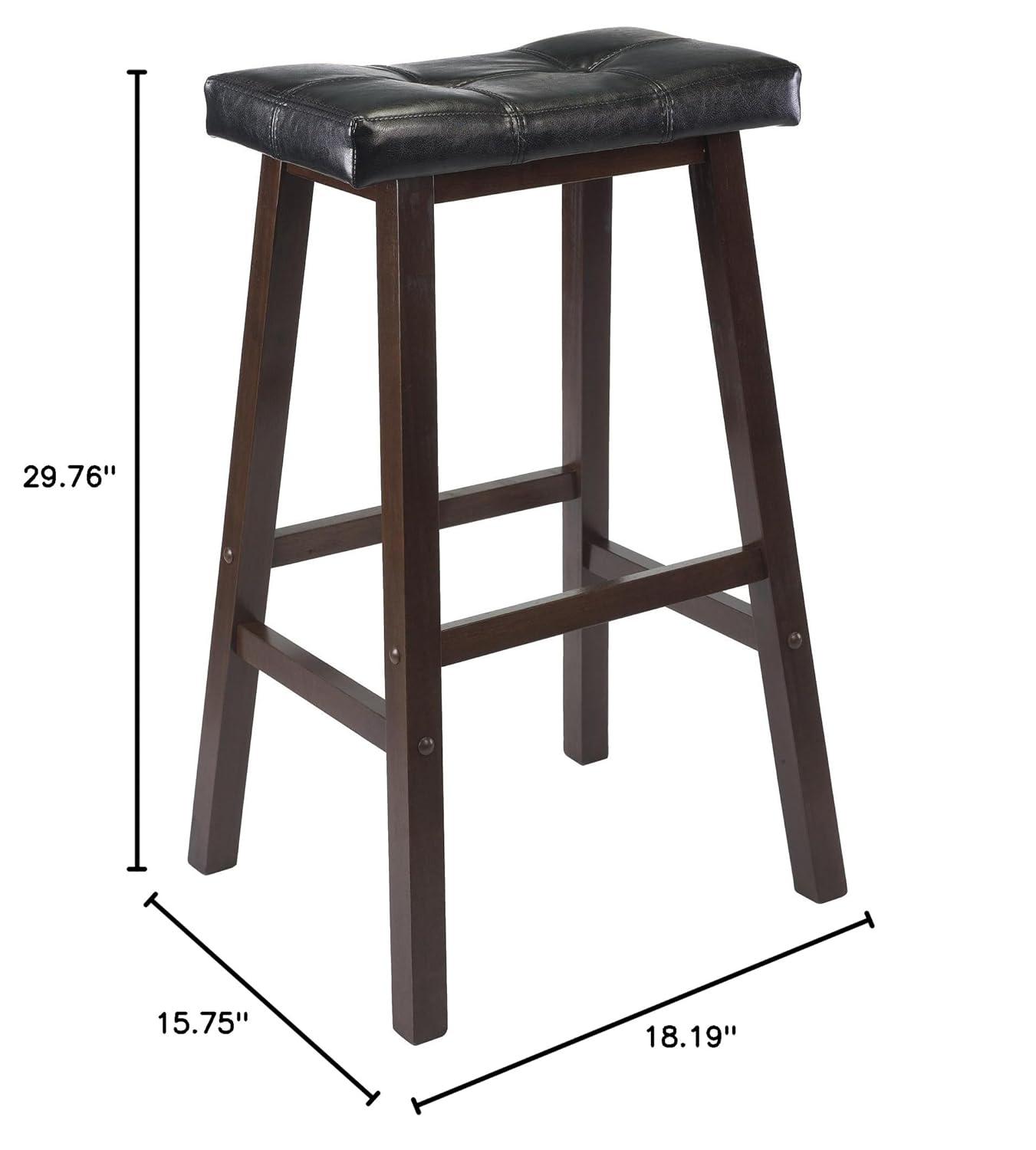 Winsome  Mona Cushion Saddle Seat Bar Stool Black & Walnut
