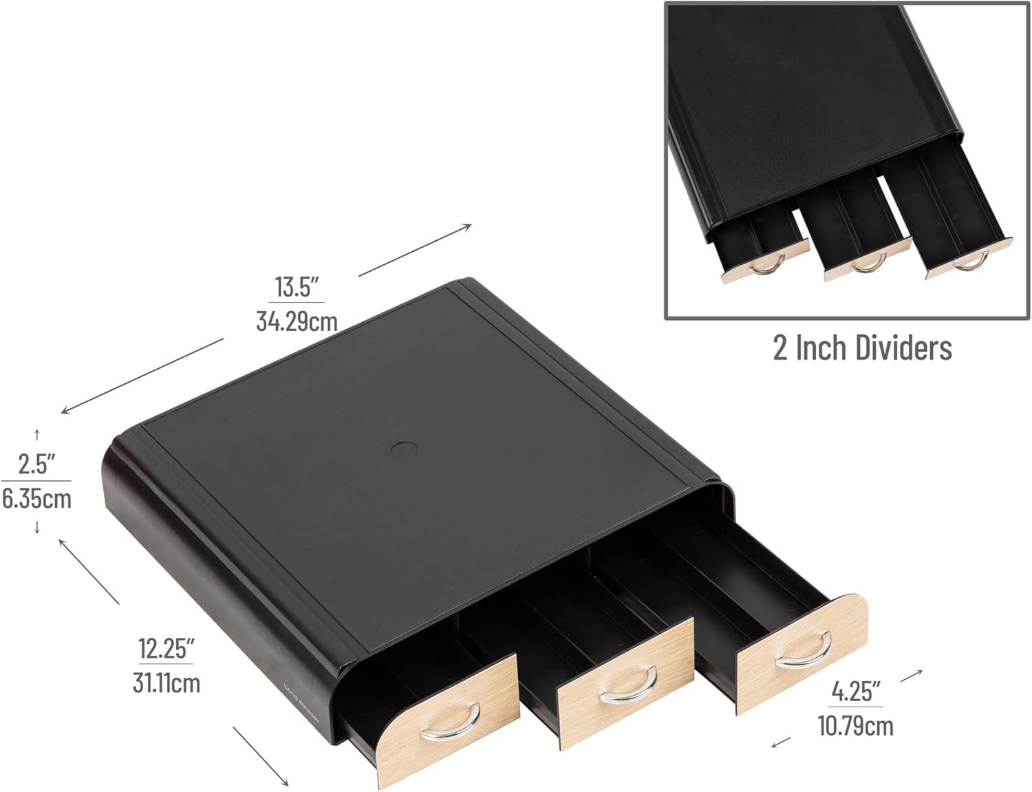 Mind Reader Single Serve Coffee Pod Organizer with 3 Drawers, 36 Pod Capacity, Countertop