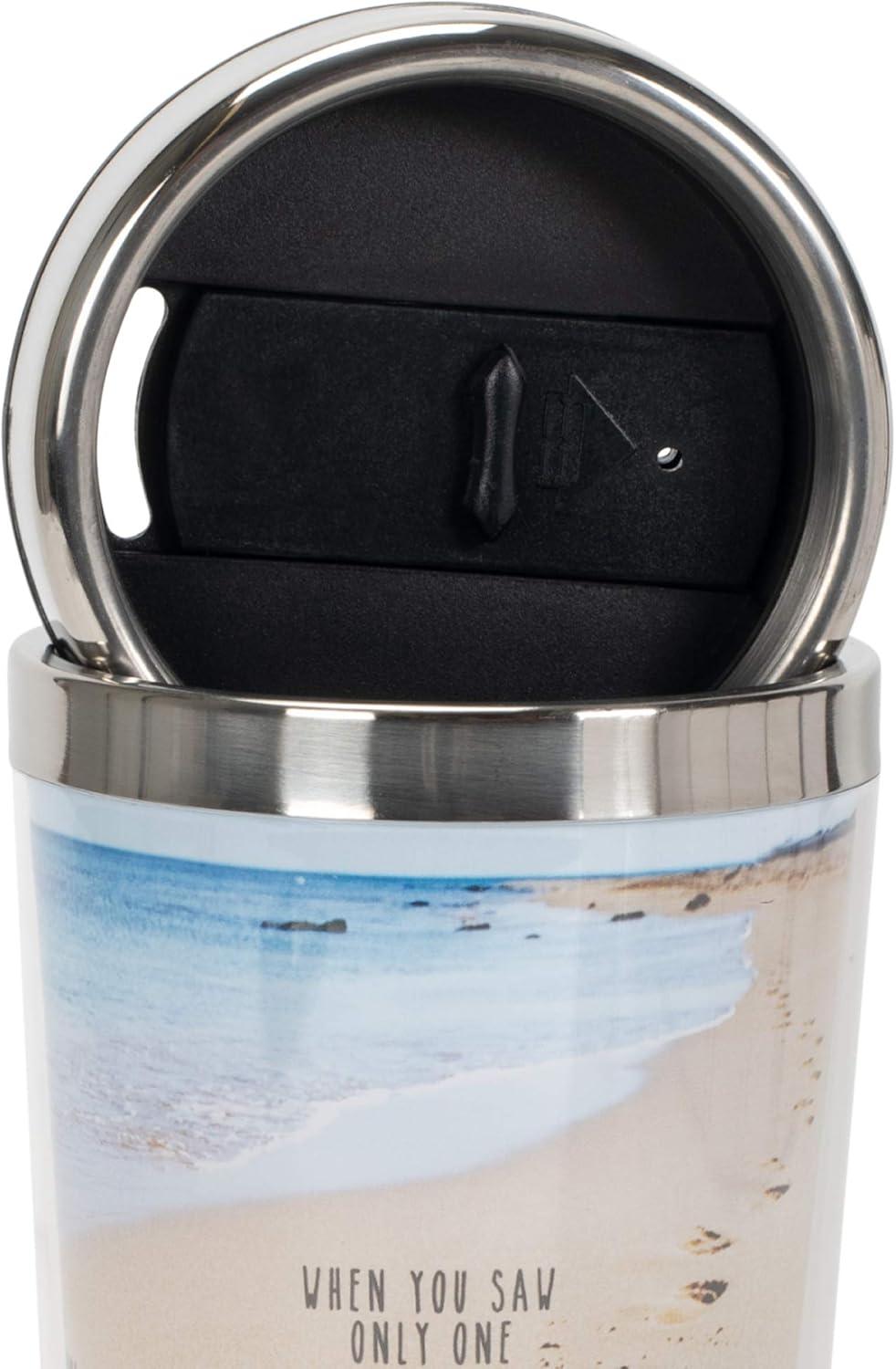 Footprints in the Sand Stainless Steel 16 Oz Travel Mug