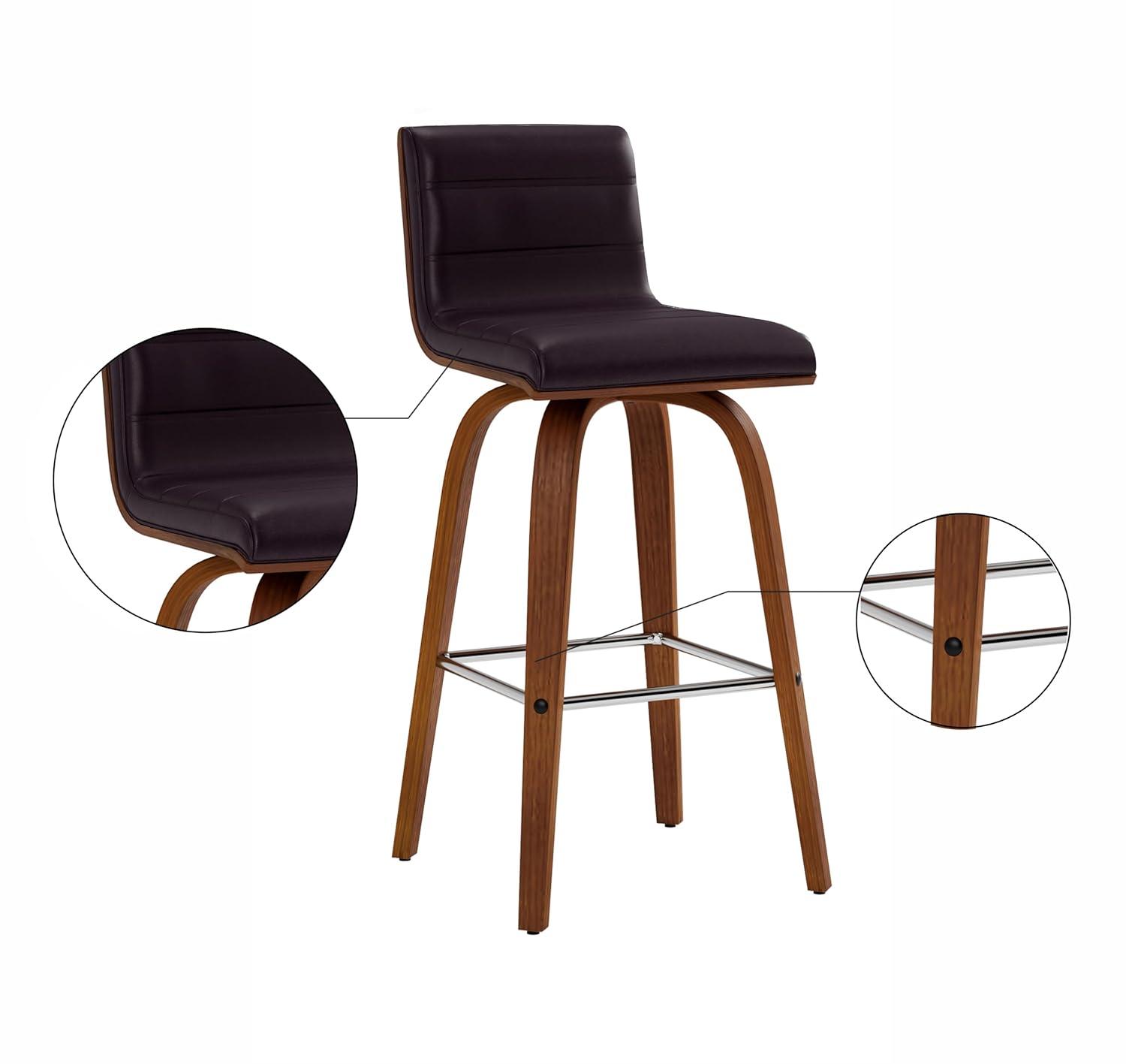 26" Vienna Faux Leather Counter Height Barstool - Armen Living