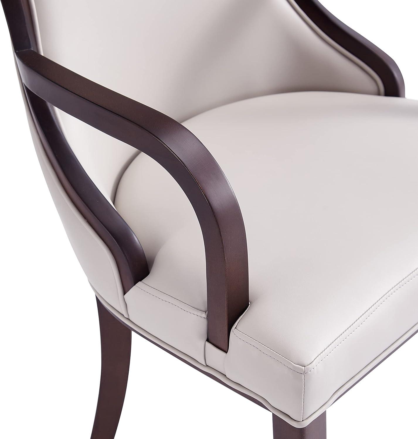 Manhattan Comfort Grand 18.5" Faux Leather Dining Chair in Gray (Set of 4)