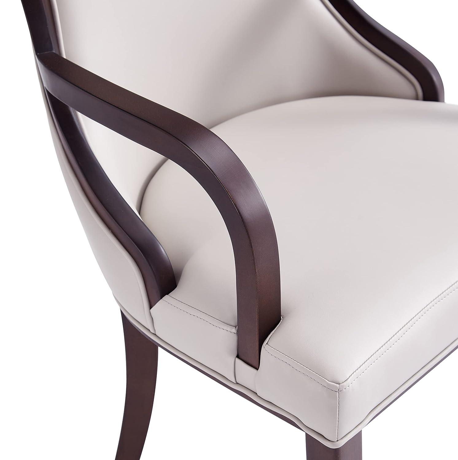 Manhattan Comfort Grand 18.5" Faux Leather Dining Chair in Gray (Set of 4)