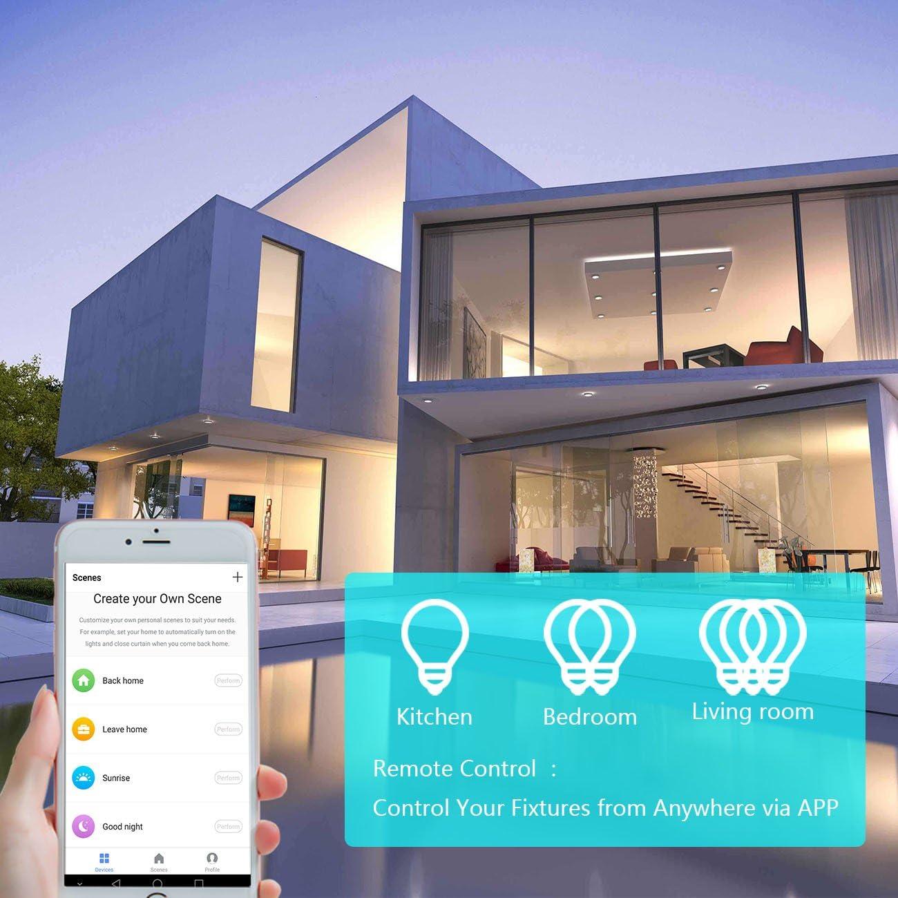 Smart Light Switch, WiFi Switch Touch Wall Switch 1 Gang, Compatible with Alexa Google Home